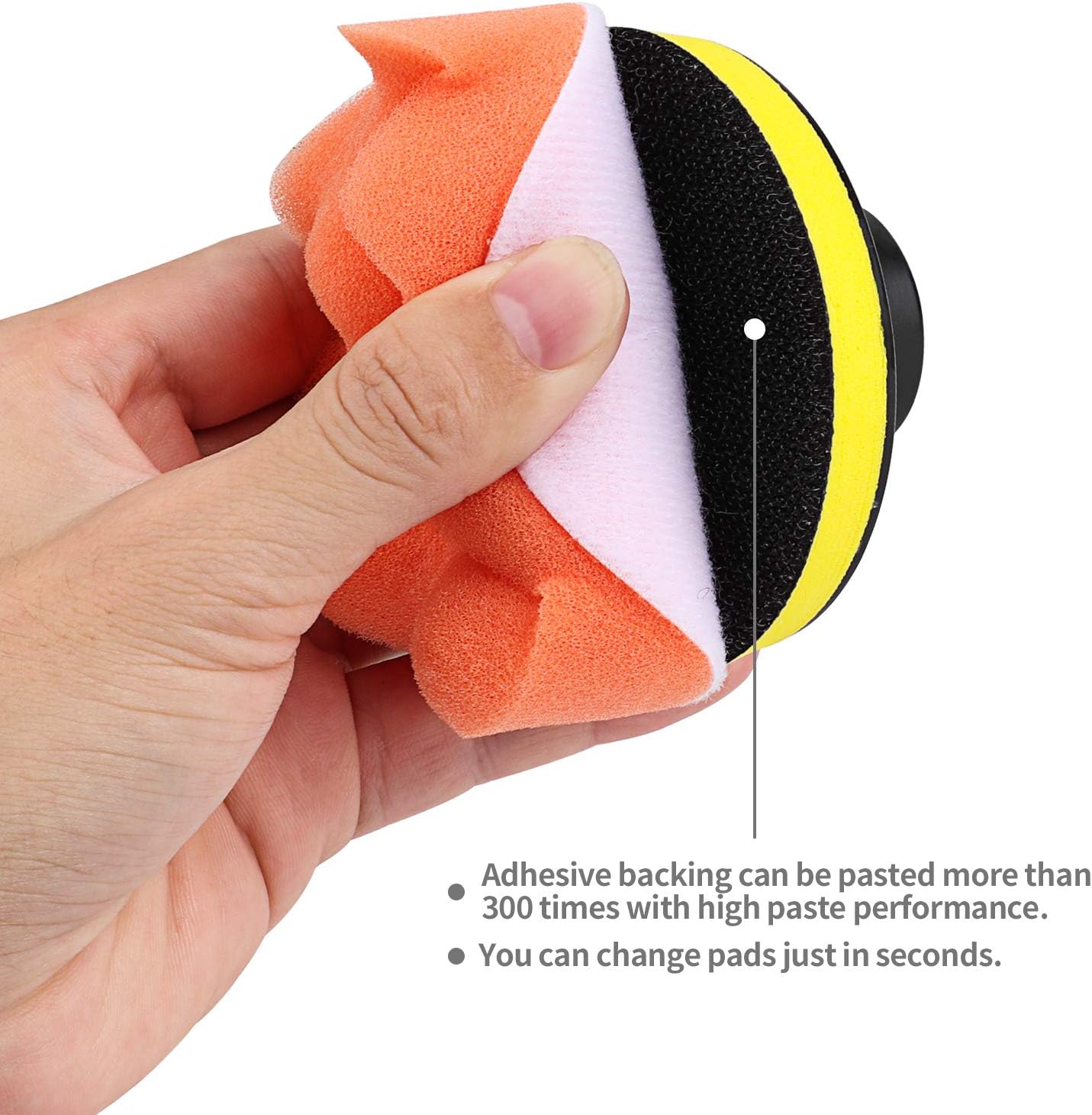 11Pièces 80mm Polissage Pad Éponge Polir Kit pour avec M10 Foret pour Perceuse Tampon de Polissage en Laine pour Polissage de Voiture Meulage Cirage - 5