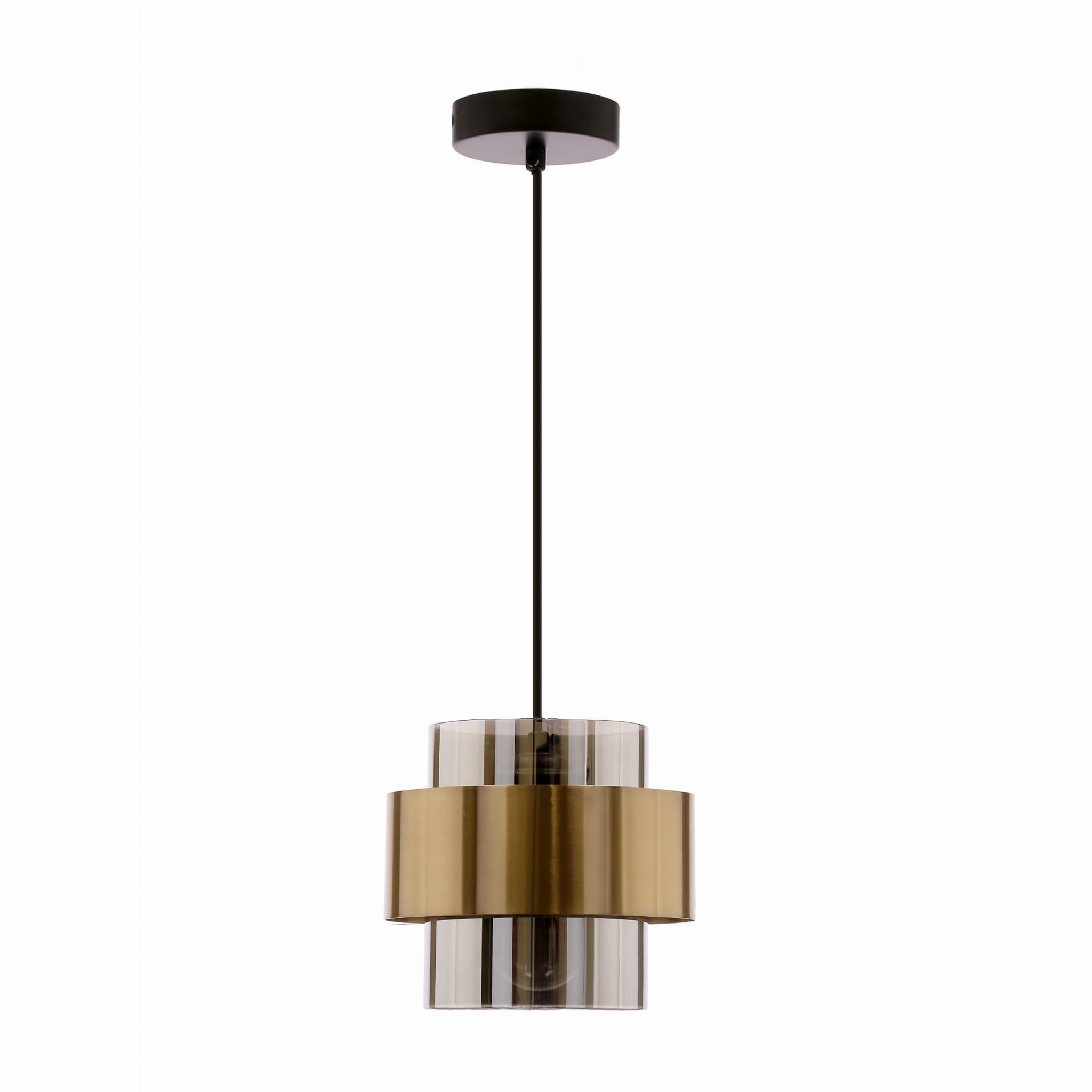 Lampa sufitowa Spiega czarna-dymiona-mosiądz 1xE27x60W wym: 110 x 18 x 18 cm metal Candellux