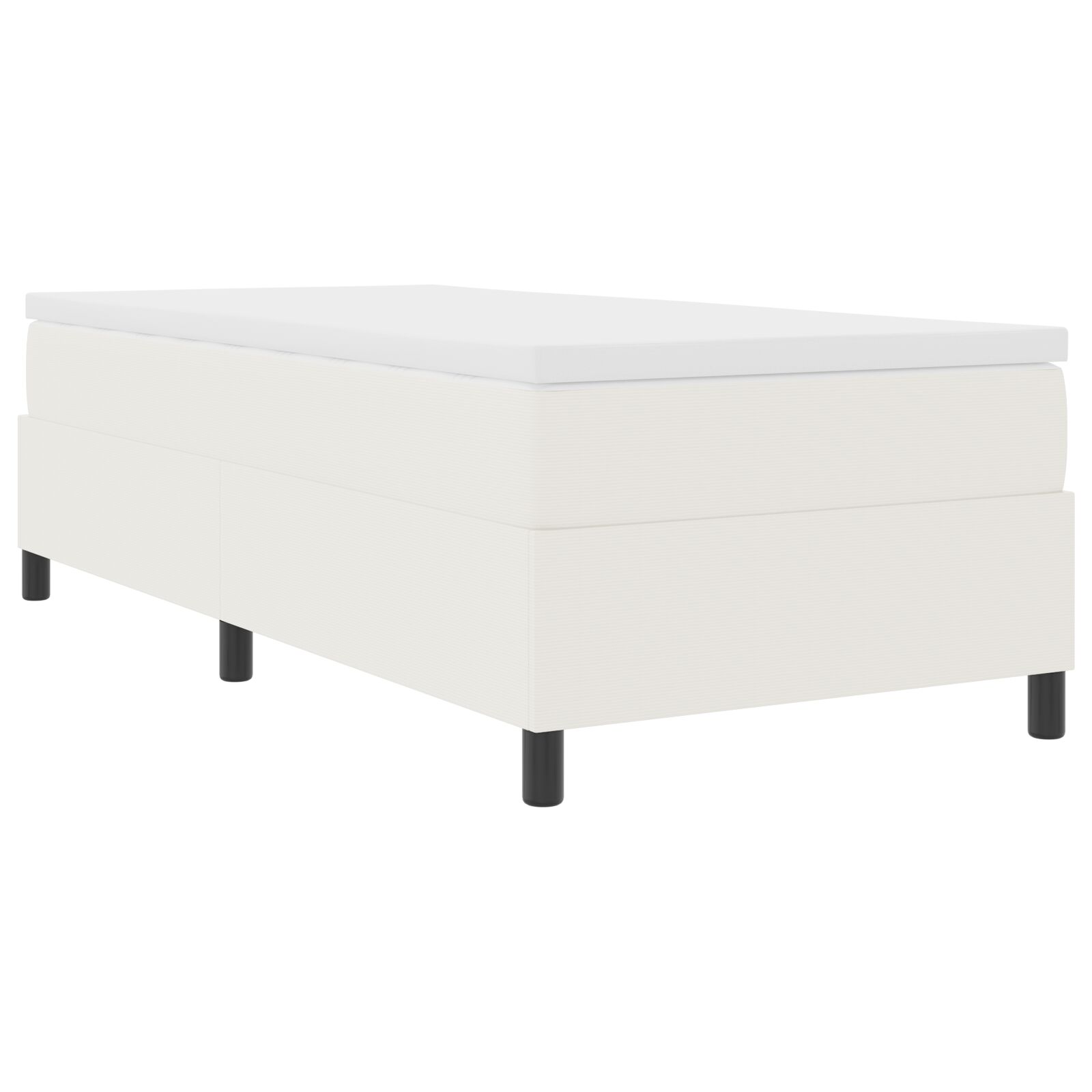 Lit simple，Lit adulte，Lit Box Spring Crème Simple en Tissu Côtelé ...