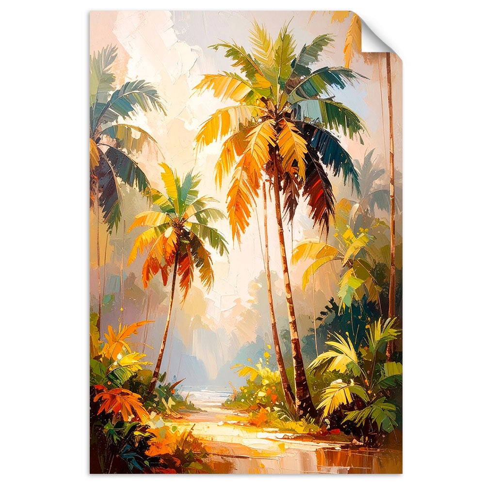 Naklejka na ścianę do salonu sypialni, Palmy Dżungla Las Topikalny 30x45