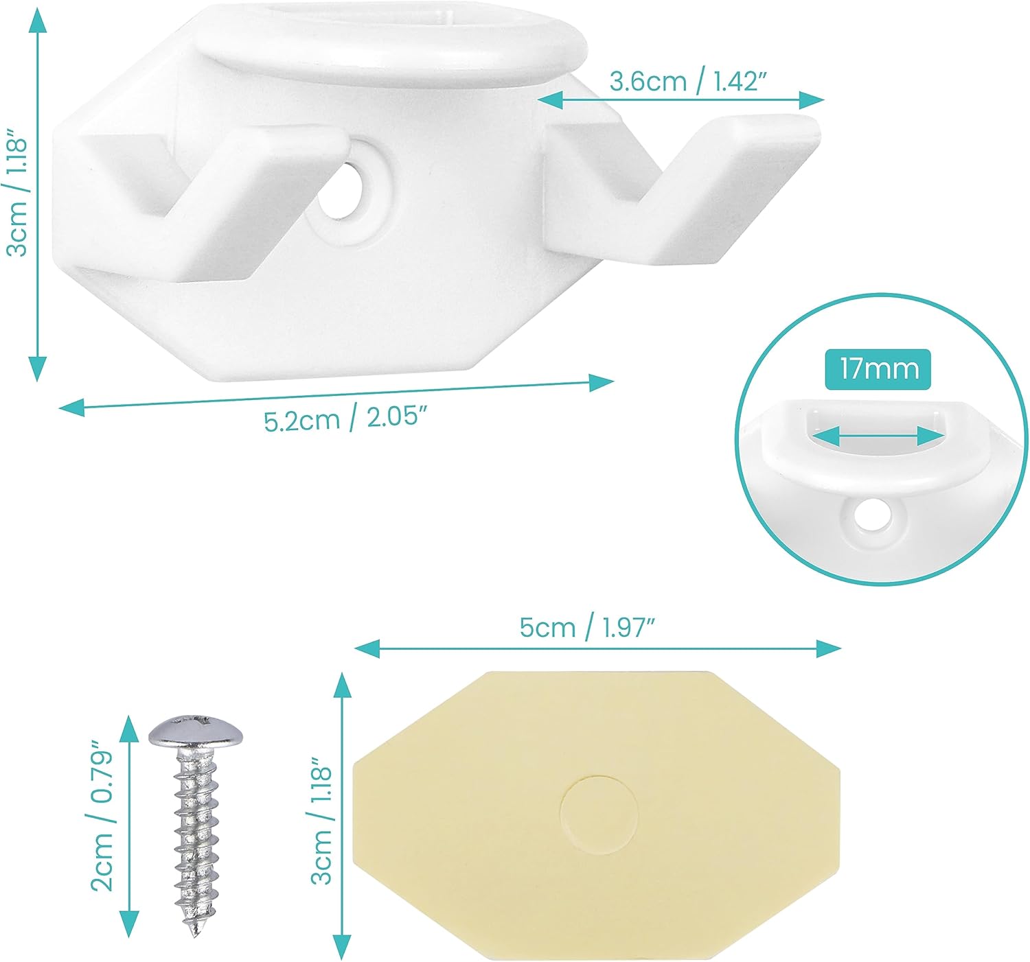 JULMELON 20 ganci adesivi per cappelli, design minimalista per cappelli da parete, porta cappelli per berretti da baseball, senza foratura, resistente conservazione del cappello (bianco nero