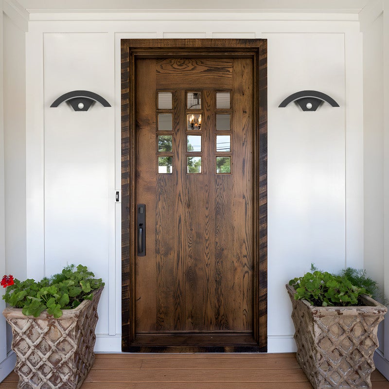 Applique da parete per esterni a forma di U con sensore di movimento - Nero, 16W, luce calda 3000K, IP65 - 4