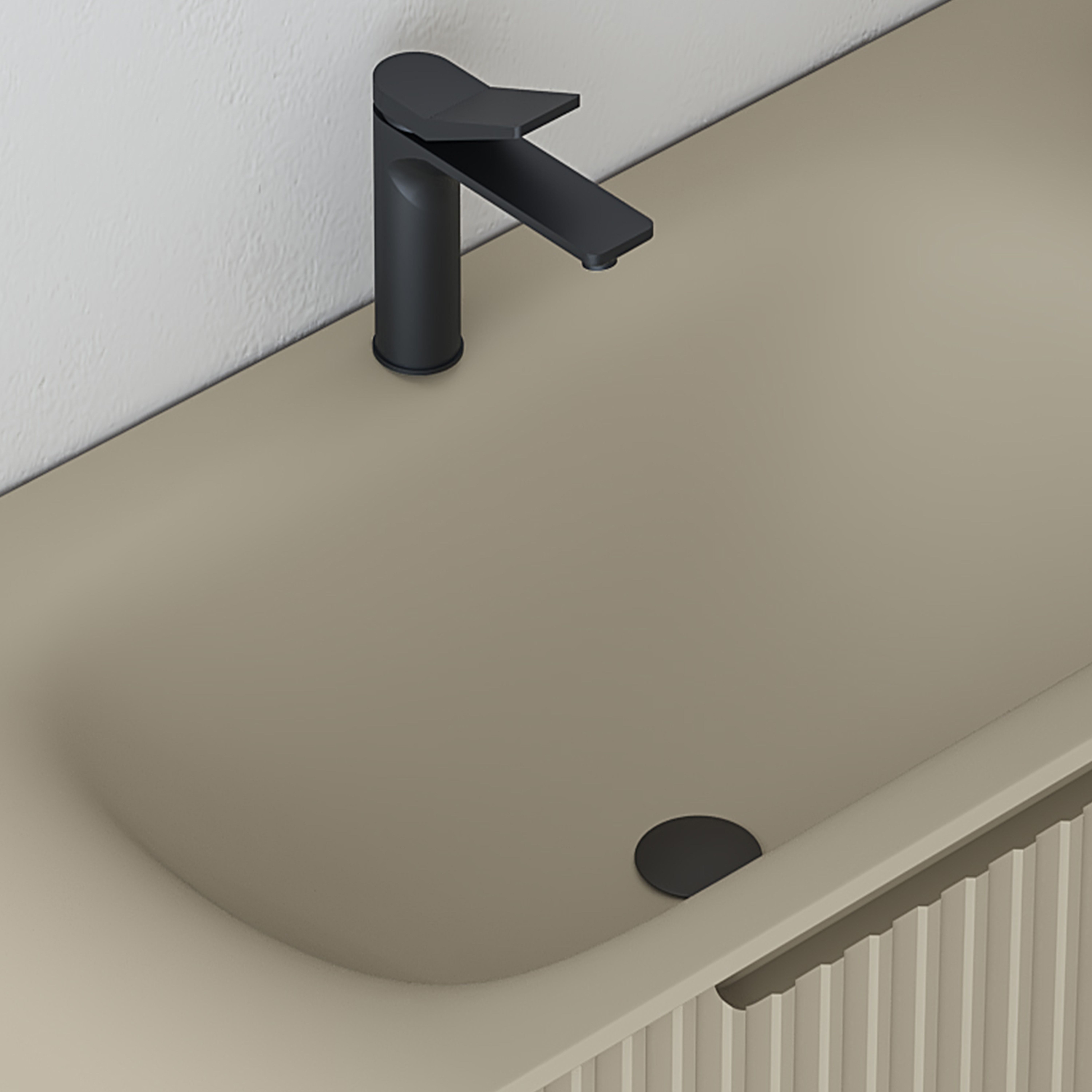 Meuble de salle de bain avec vasque 120 cm amande Aquavenus - 6