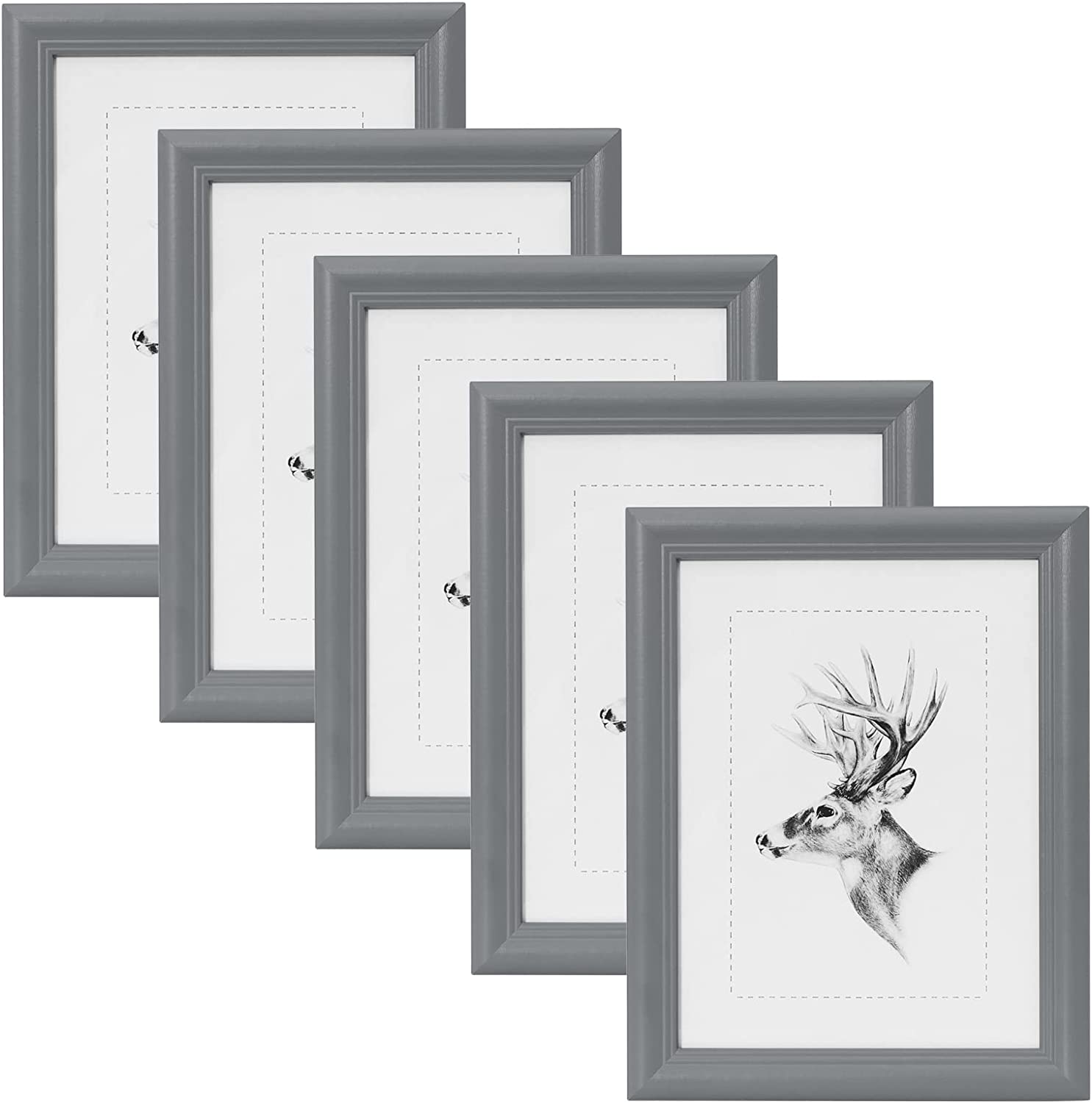 Cadre Photo WOLTU 18x24cm Avec Passe-Partout - Verre/Plastique - Posable Ou Accrochable - Doré - Déco Moderne