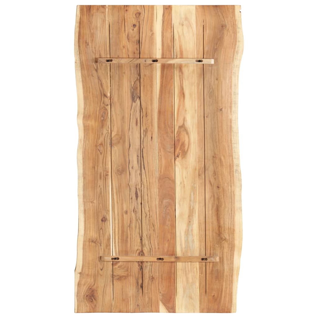 Superficie de escritorio | tablero de mesa | superficie de mesa de madera maciza de acacia 118x(50-60)x3 | 8cm cfw26515