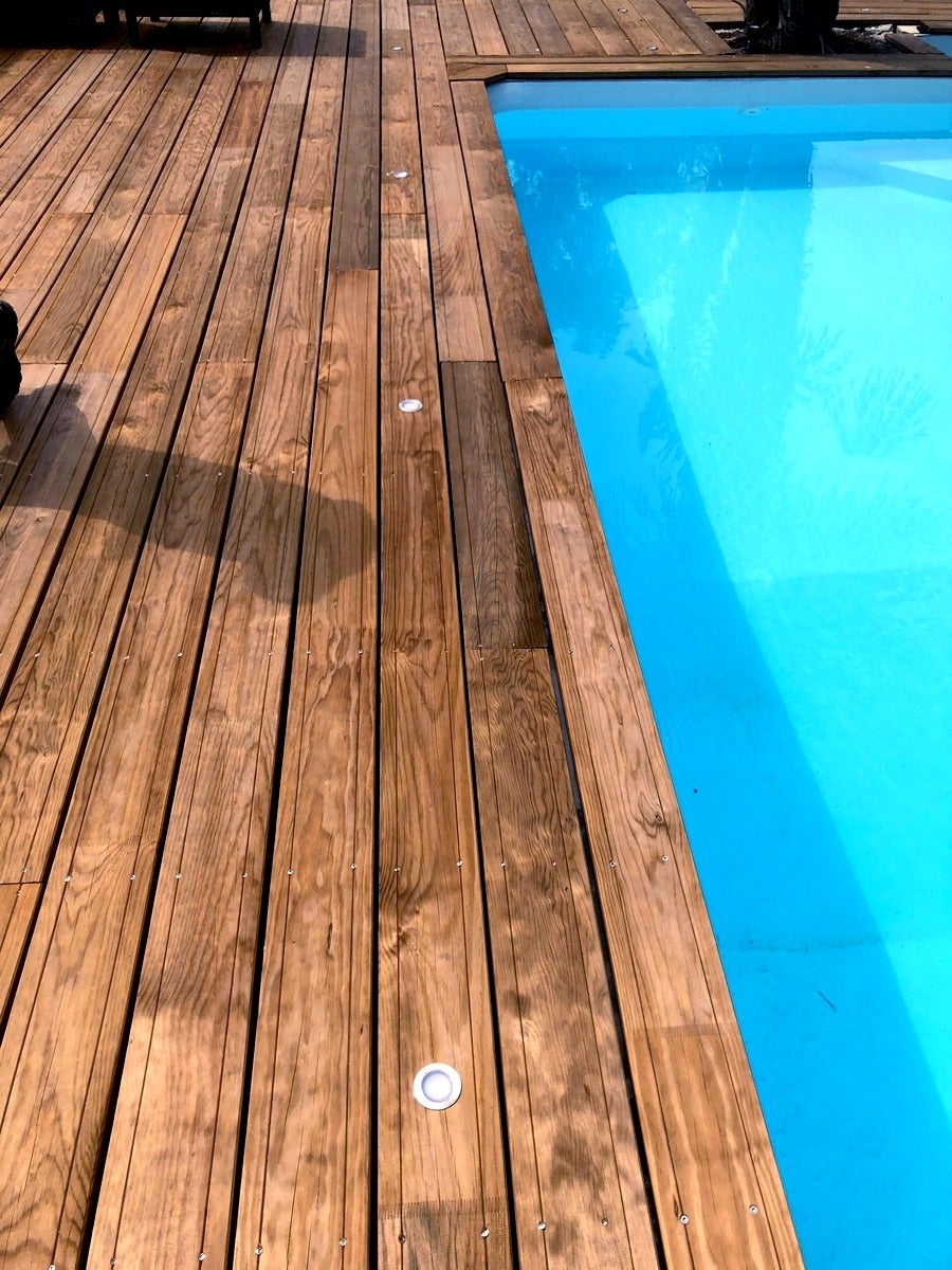 Kit terrasse 10m² en lame PIN DES LANDES SANS NŒUDS 28X160 avec Lambourde, vis, cale de ventilation, plot pvc et Bande bitumineuse - 6