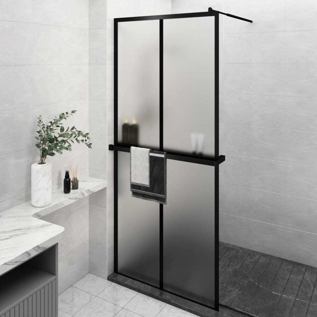 MAG Paroi de douche Noir 140x195 cm Verre ESG transparent 7388290072260