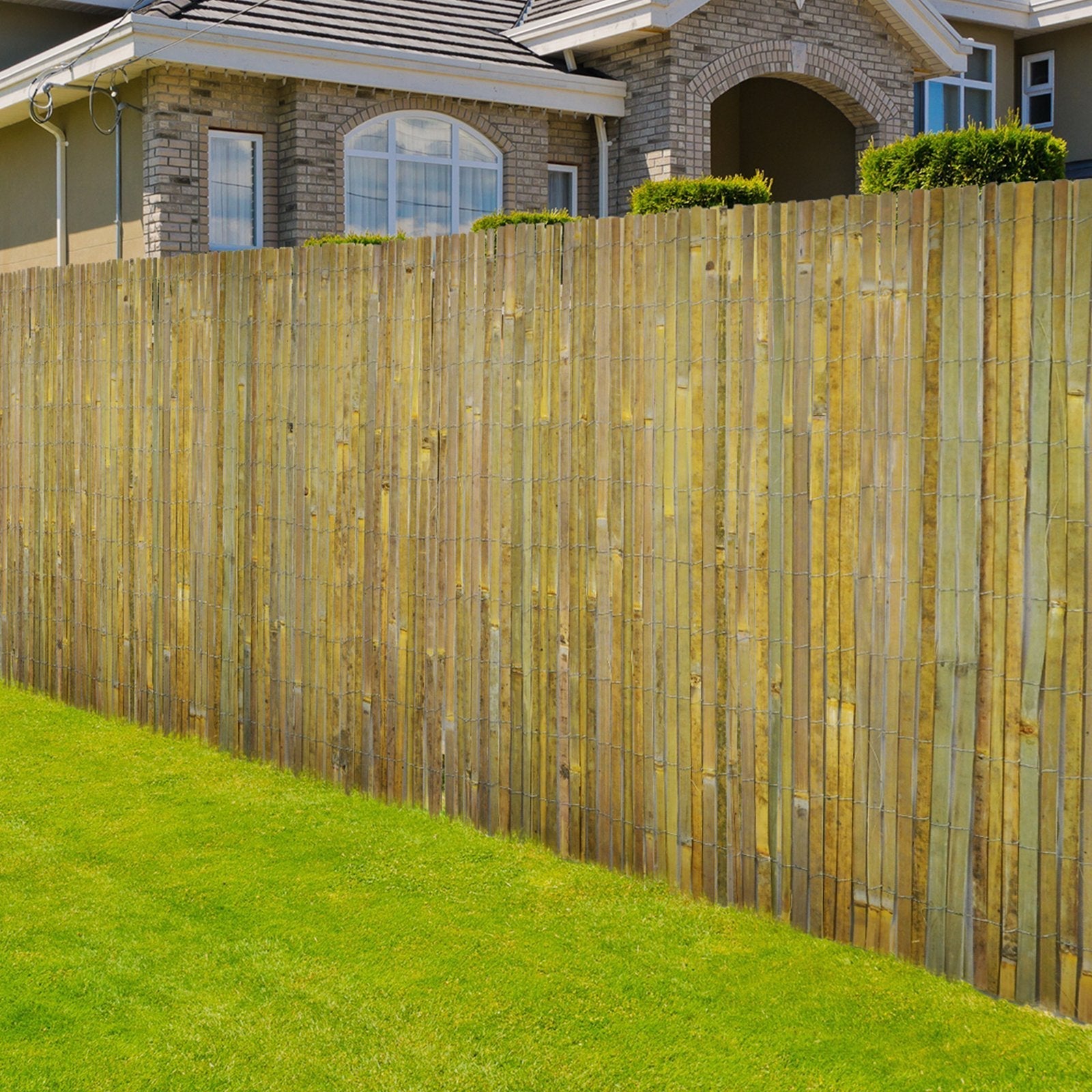 Brasil, Canisse en bambou fendu naturel, Clôture en bambou pare-vue - coupe-vent naturel, Idéale pour jardin, balcon et terrasse, 100 x 300 cm - 5