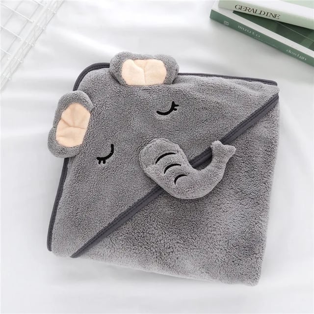 Serviettes à capuche super douces pour bébé, peignoir pour nouveau-né, serviette de bain, couverture chaude,gris