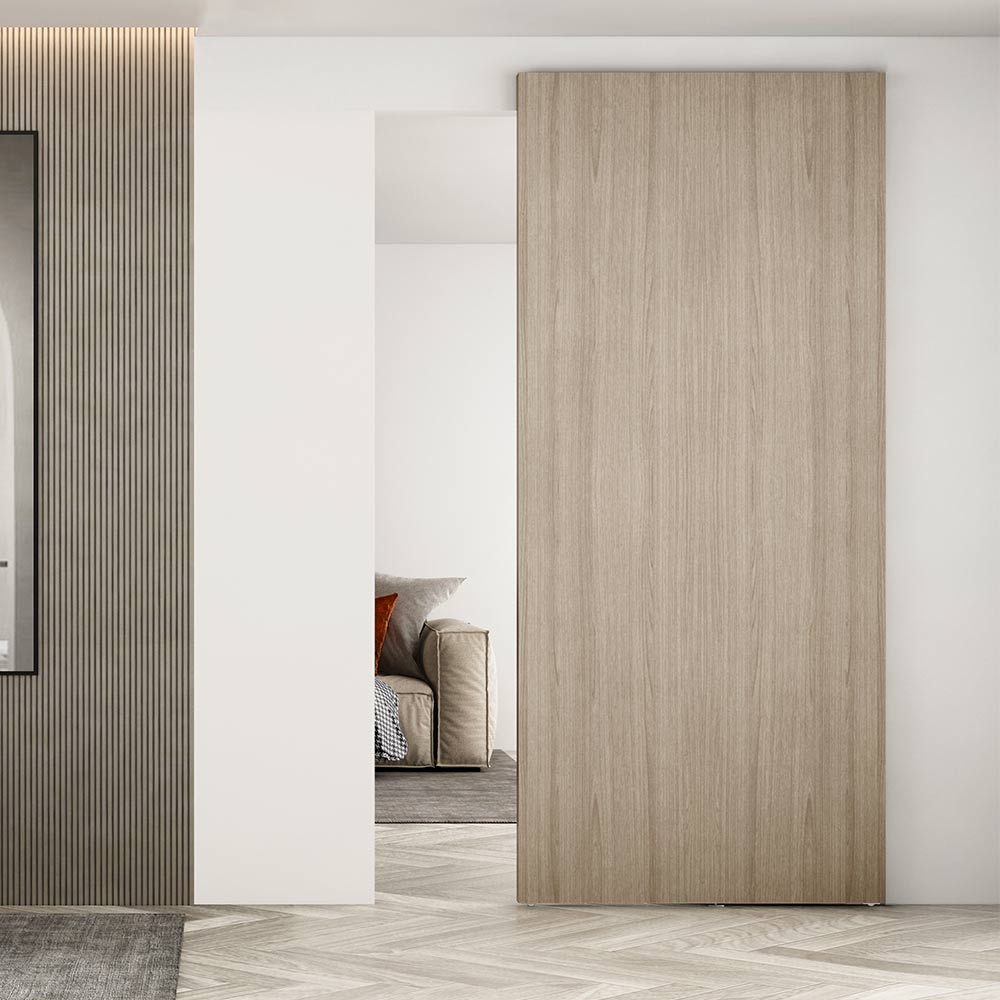 Sistema per porte scorrevoli invisibile con chiusura ammortizzata - Set di montaggio elegante e invisibile - 2