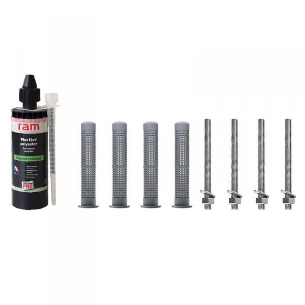 Kit scellement chimique 4 tamis 15x85+ 4 tiges filetées 10x130 Leroy — free download