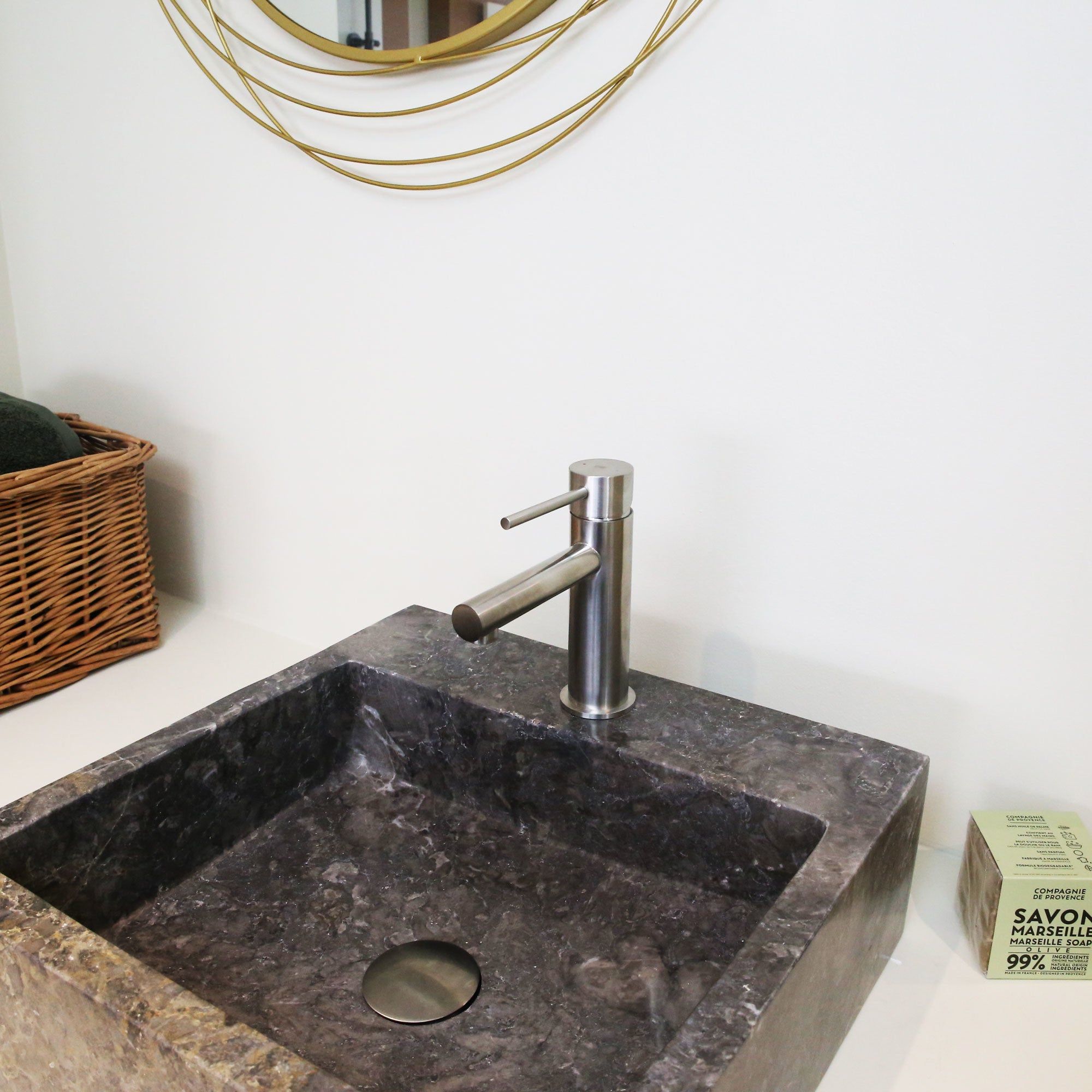 Miscelatore per lavabo in acciaio inox spazzolato M, Envol, ESSEBAGNO - 5