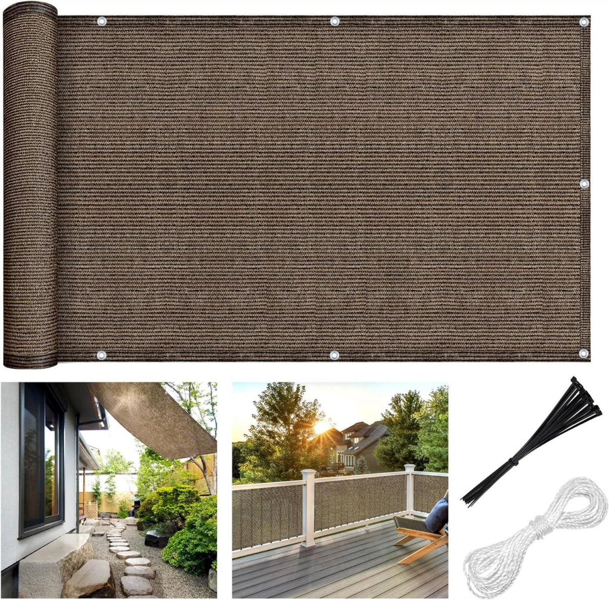 Paravan maro pentru balcon, parasolar mic cu copertină, protecție UV pentru terase, verande, balcoane, 0,9 x 2 m