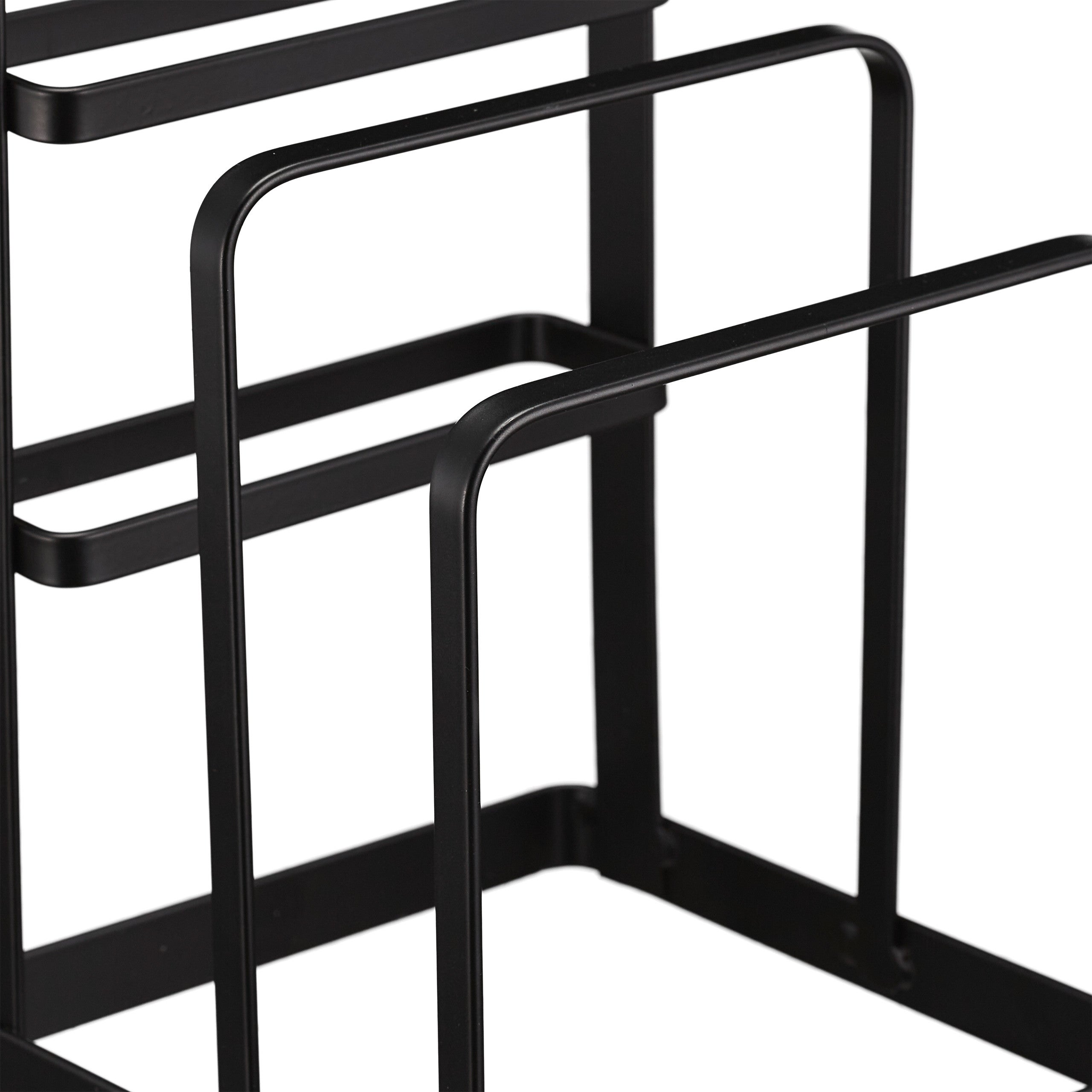 Soportes de Tablas y Cuchillos 2 en 1, Metal, Portatablas de Cocina, Organizador de Sobremesa, Negro, Relaxdays - 8