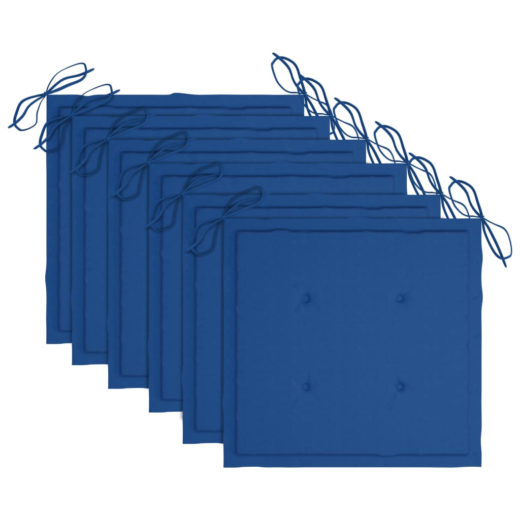 Maison Exclusive - Sedie da Giardino Impilabili con Cuscini 6 pz Massello di Teak - 7