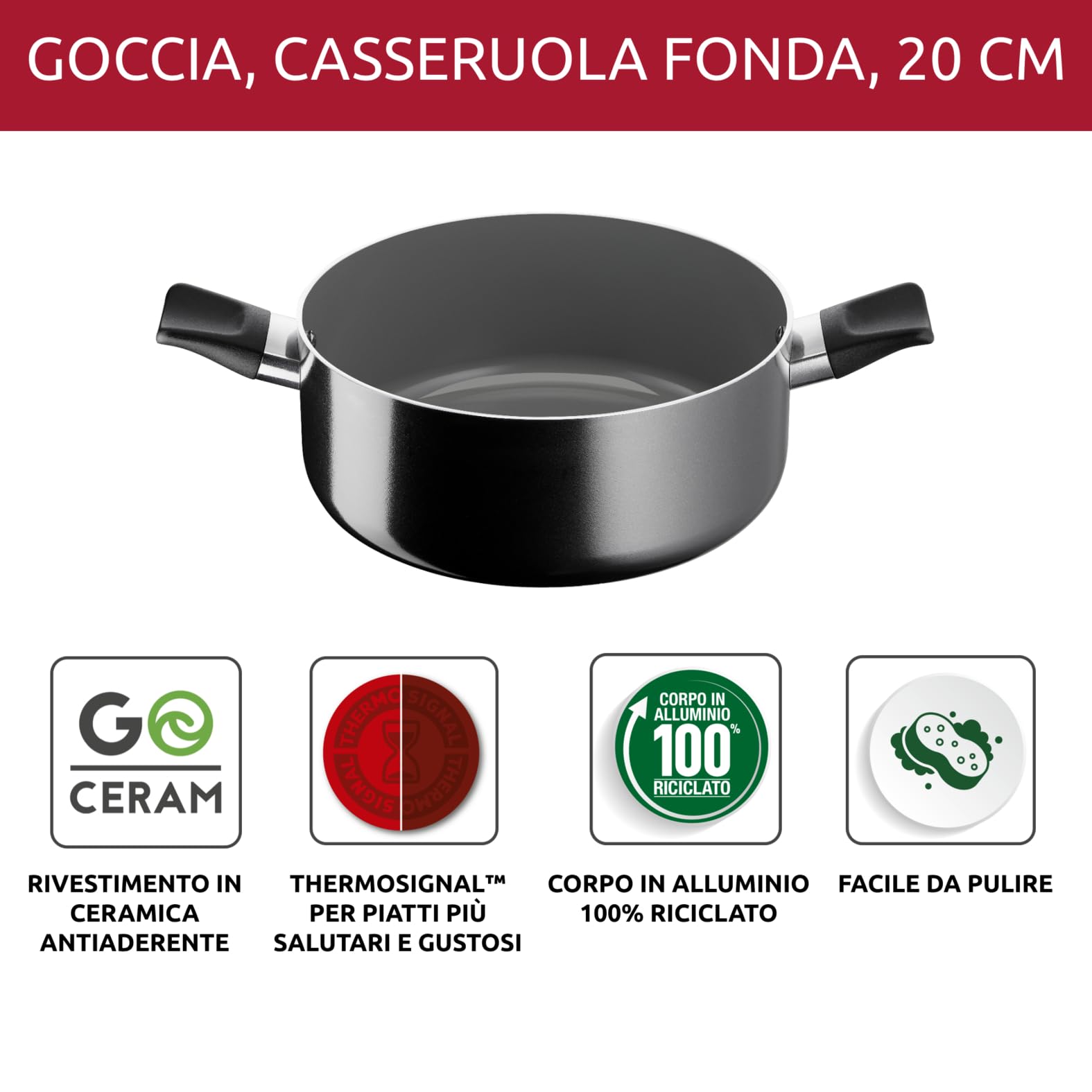 Lagostina Ingenio Vivissima, Padella In Ceramica Antiaderente 28cm