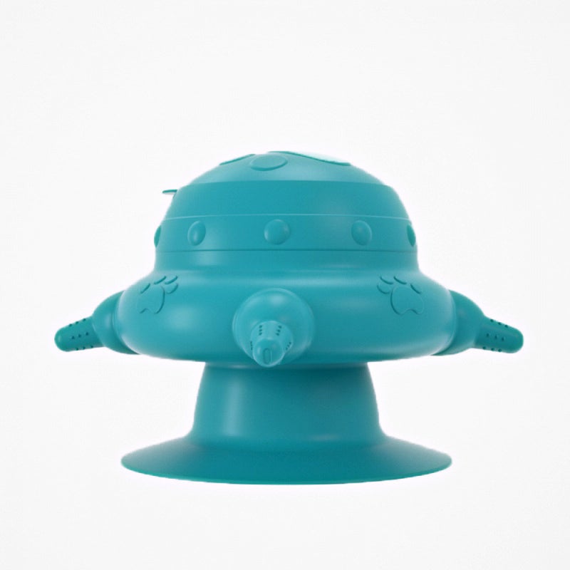 Karmnik dla szczeniąt, silikonowa miska na mleko dla zwierząt z 4 smoczkami i przyssawką, 1 sztuka, niebieski