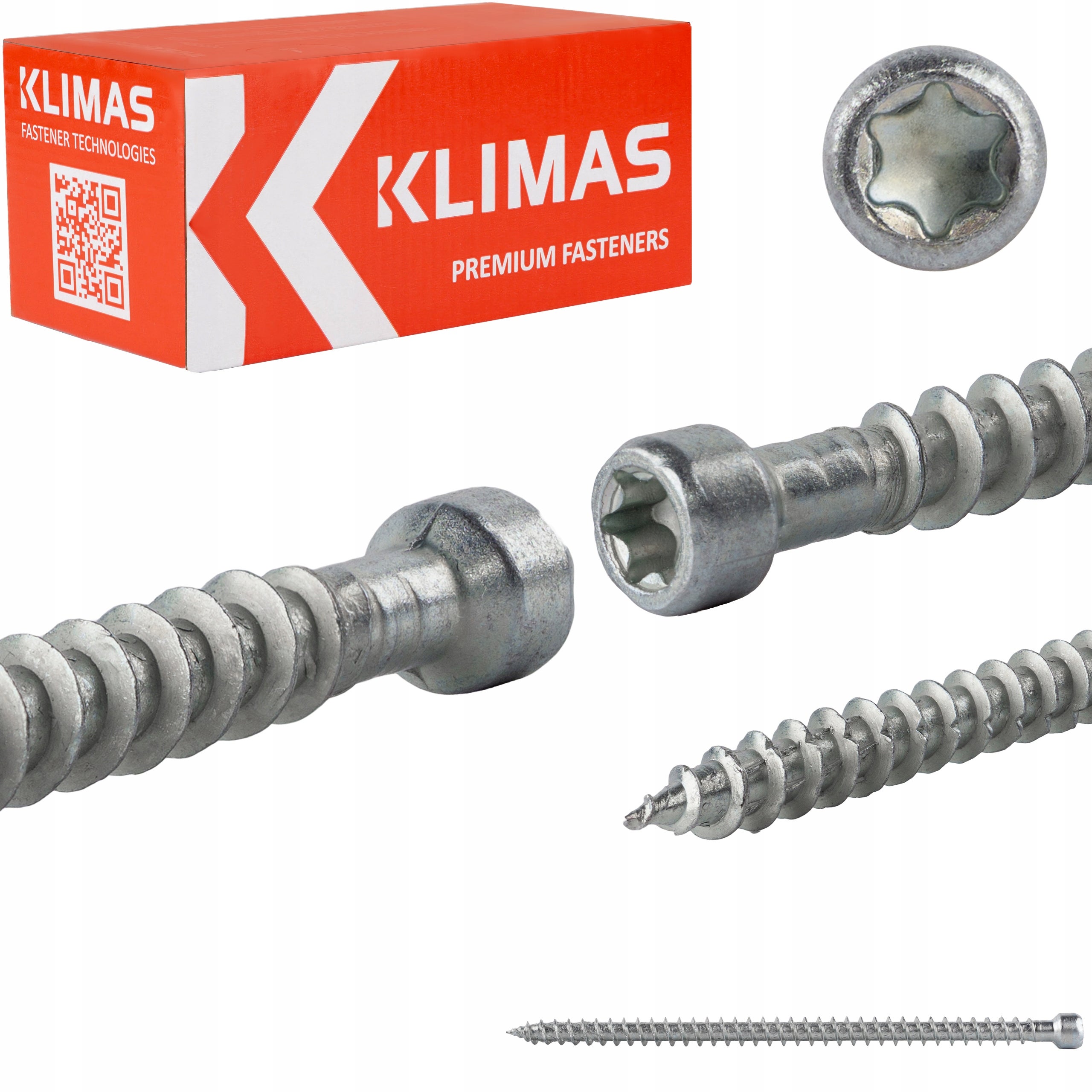 Wkręty do drewna konstrukcyjne Klimas WKFC 8x160 mm z pełnym gwintem 50szt