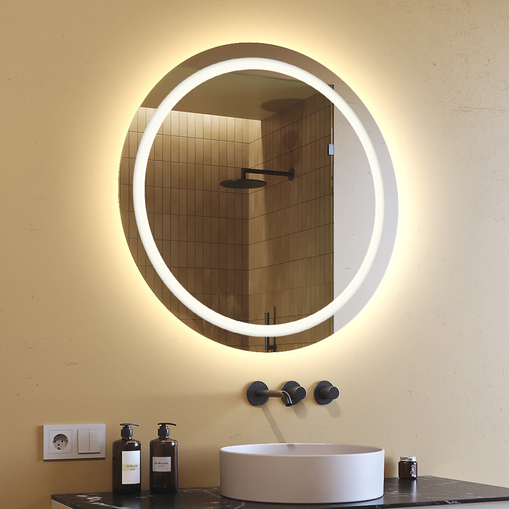 Lustro z Oświetleniem LED Łazienka | 80x80 cm | Lustro ścienne z oświetleniem | Neutralna biel 4500K