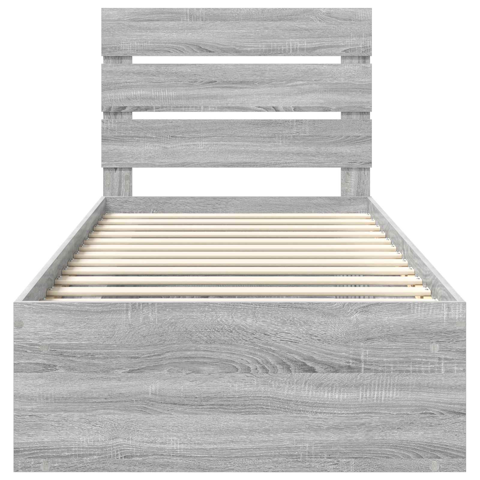 Cadre de lit gris 75 x 190 cm en bois de pin massif - 7