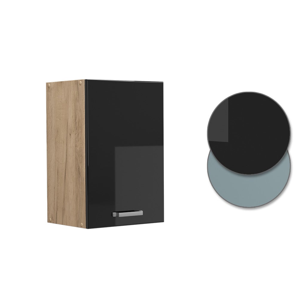 Vicco Elément haut de cuisine R-Line, Noir Haute brillance, 40cm - 6