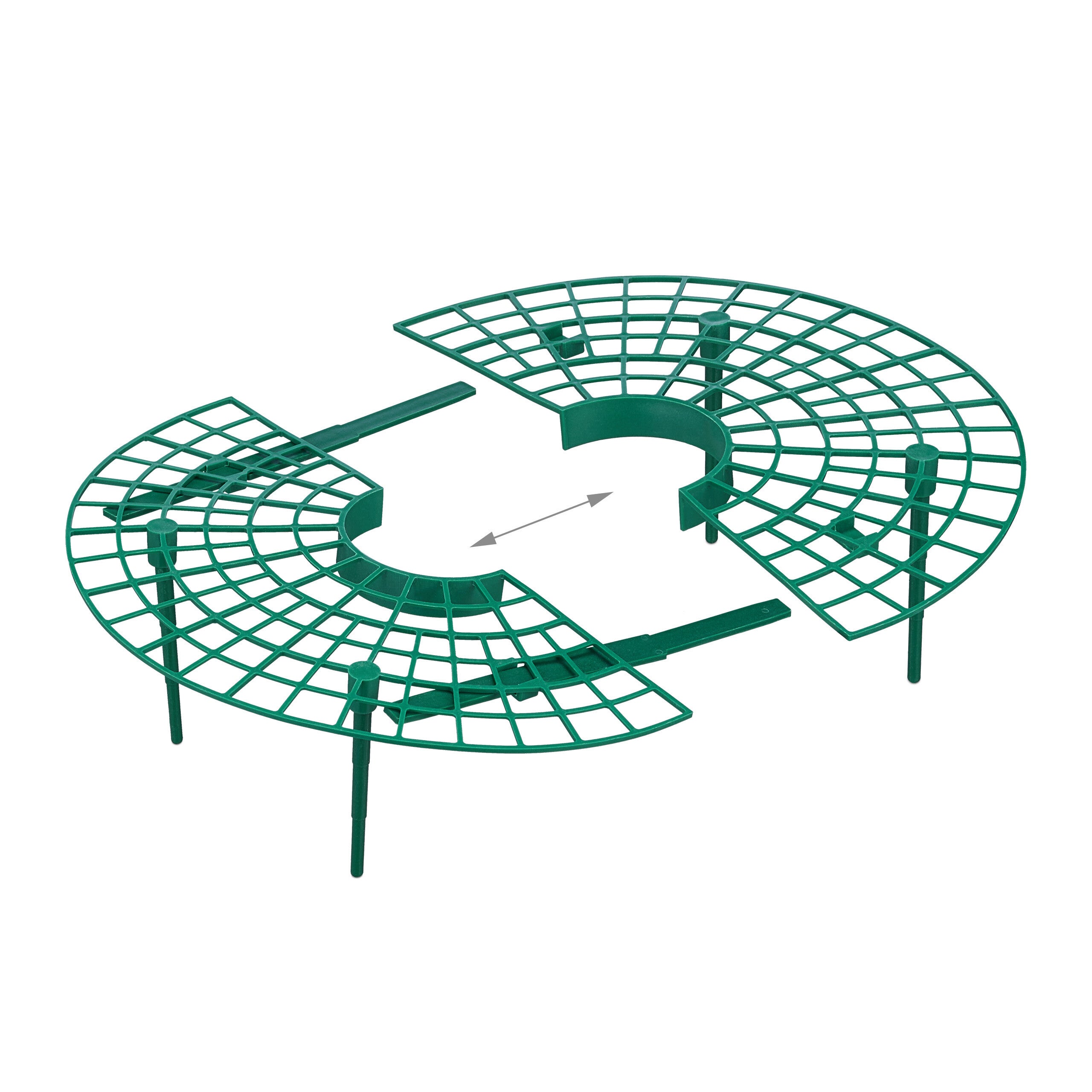 Supports pour fraisiers, lot de 15, 10 x ø 30 cm, plastique PP vert, protection contre limaces, moisissures et pourriture, Relaxdays - 6
