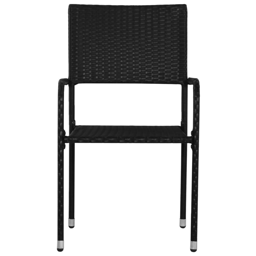 Maison Exclusive - Set Mobili da Pranzo per Giardino 3 pz Nero - 4