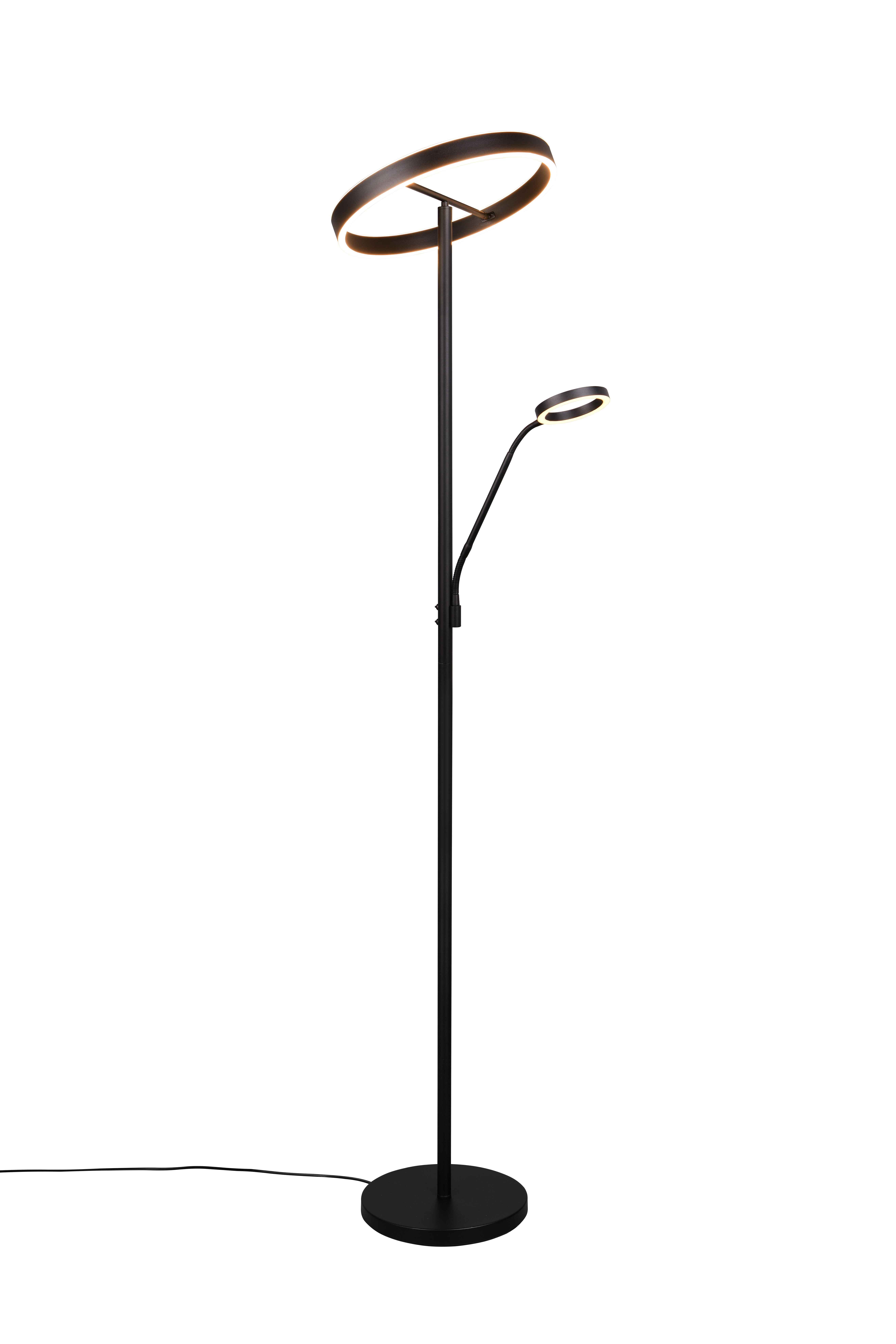 Lampa podłogowa stojąca Willis czarna LED 39W 2700K-4000K 4600lm + 550lm wym: 180 x 40 x 40 cm metal Trio