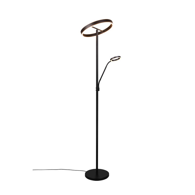Lampa podłogowa stojąca Willis czarna LED 39W 2700K-4000K 4600lm + 550lm wym: 180 x 40 x 40 cm metal Trio