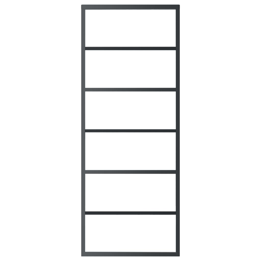 Puerta corredera | Puerta de la cocina ESG vidrio y aluminio negra 76x205 cm CFW31250 - 3