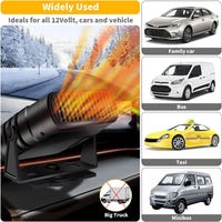 Chauffage De Voiture 2 En 1 - Chauffage Et Ventilation, Désembuage Rotatif 360°, Prise Allume-cigare