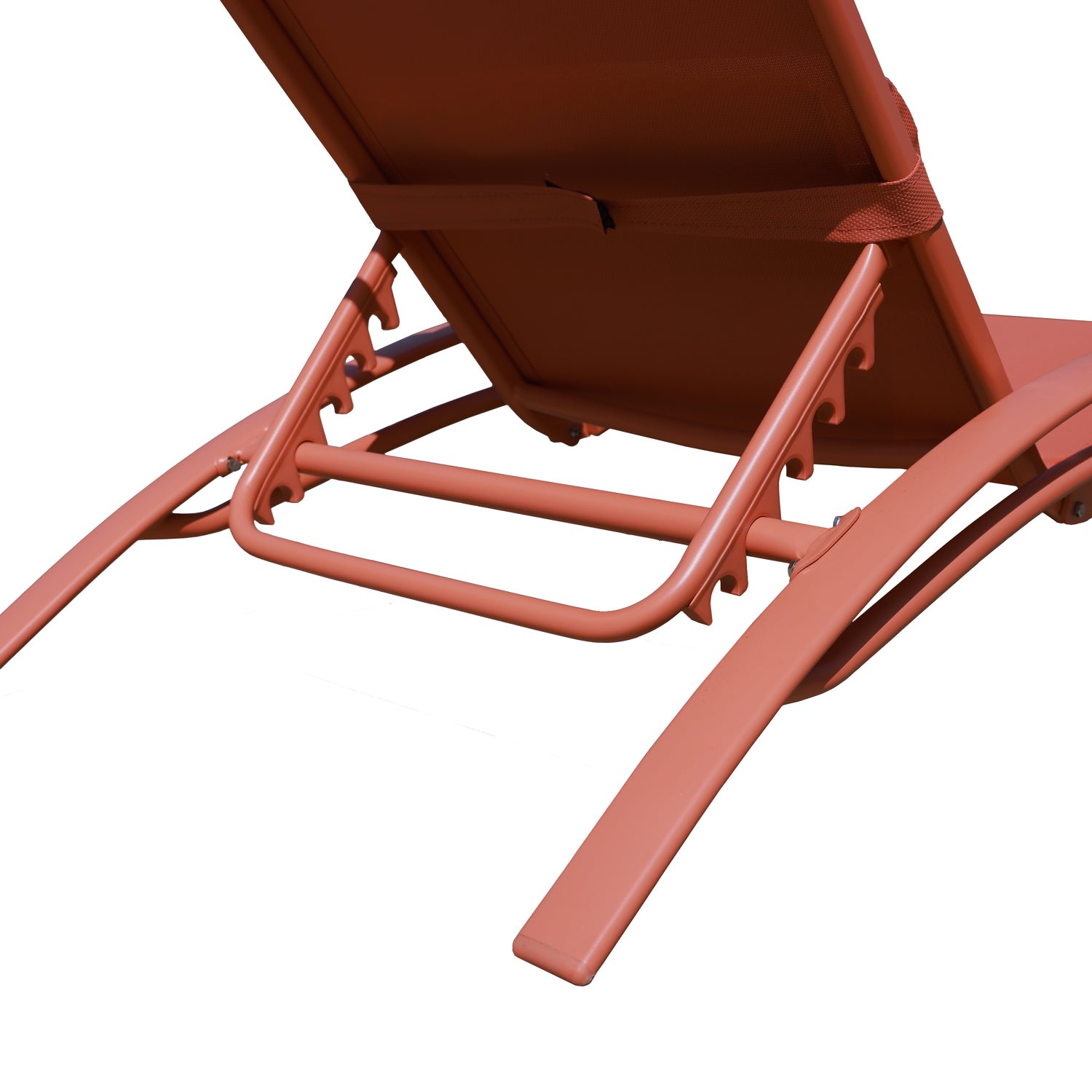 Zestaw 2 leżaków GALAPAGOS w kolorze terakota textilene - terakota aluminium - 7