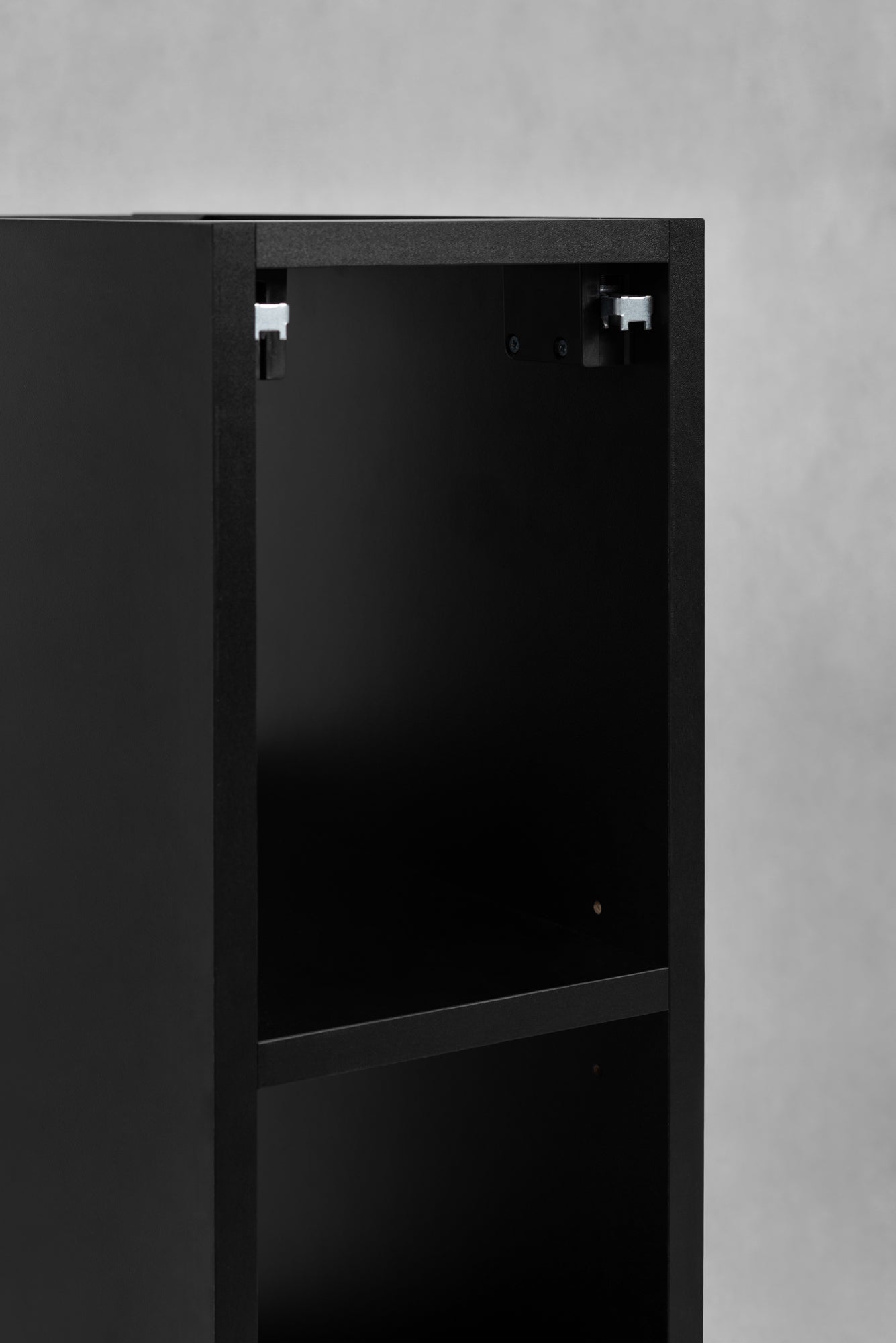 Zestaw łazienkowy FLOW 100 cm dąb craft czarny z regałami blat w zestawie - 9