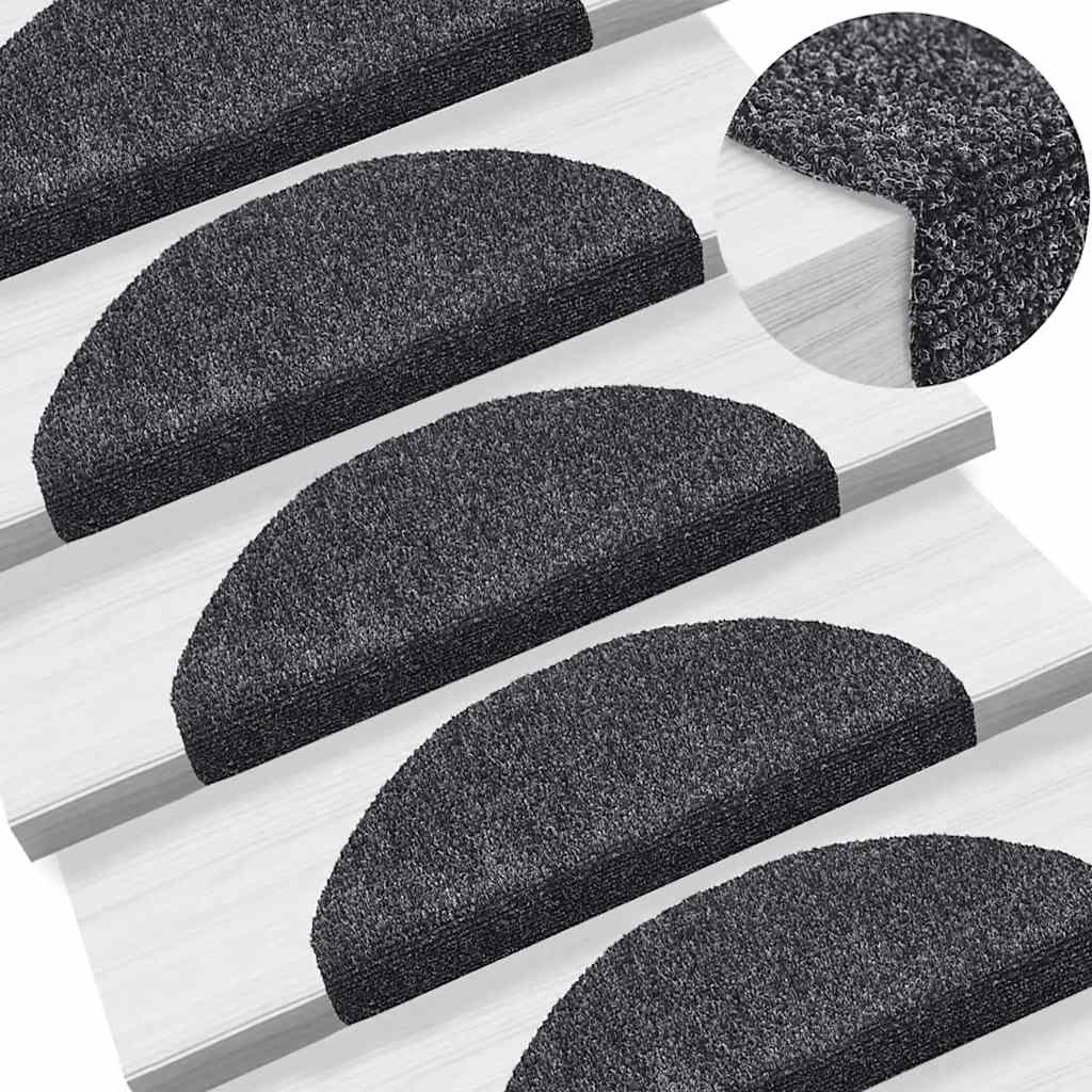 Tapis d'escalier autocollant 20 pcs | Paillasson d'escalier | Tapis de marche gris foncé 65x21x4 cm CFW848415 - 5