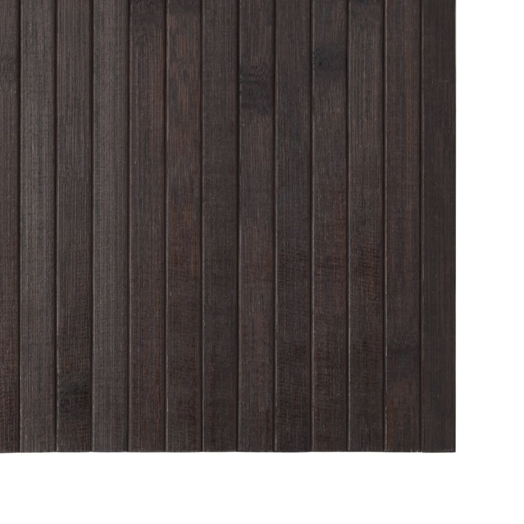 Tapis rectangulaire marron foncé 60x300 bambou - 6