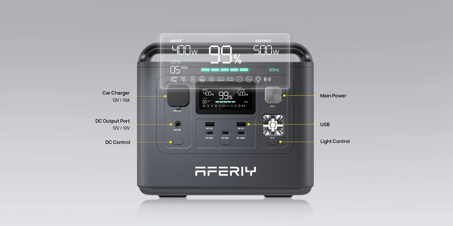 Station d’énergie portable AFERIY P210 – 2400W 2048Wh – Générateur solaire haute capacité pour camping, extérieur, urgence - 6