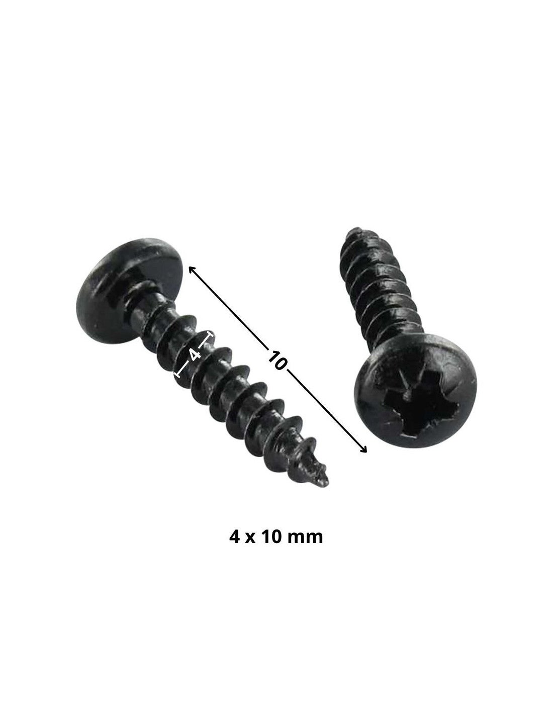 VBA Vis bois agglo Tête ronde TR Pozi N°2 4X10 Acier zingué noir-1000 pièces - 4