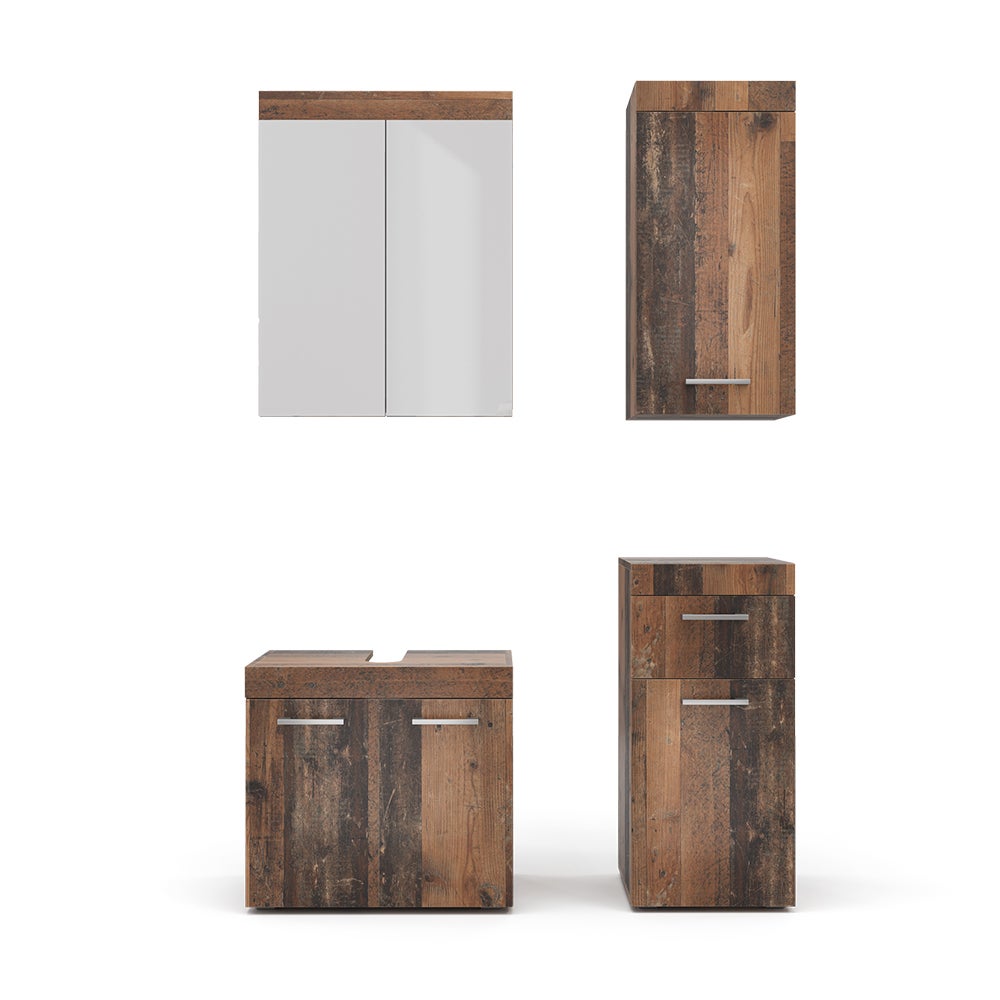 Vicco Ensemble Meubles Bain Karen, Sonoma/blanc, 3 Pièces, Avec Armoire Centrale | Leroy Merlin