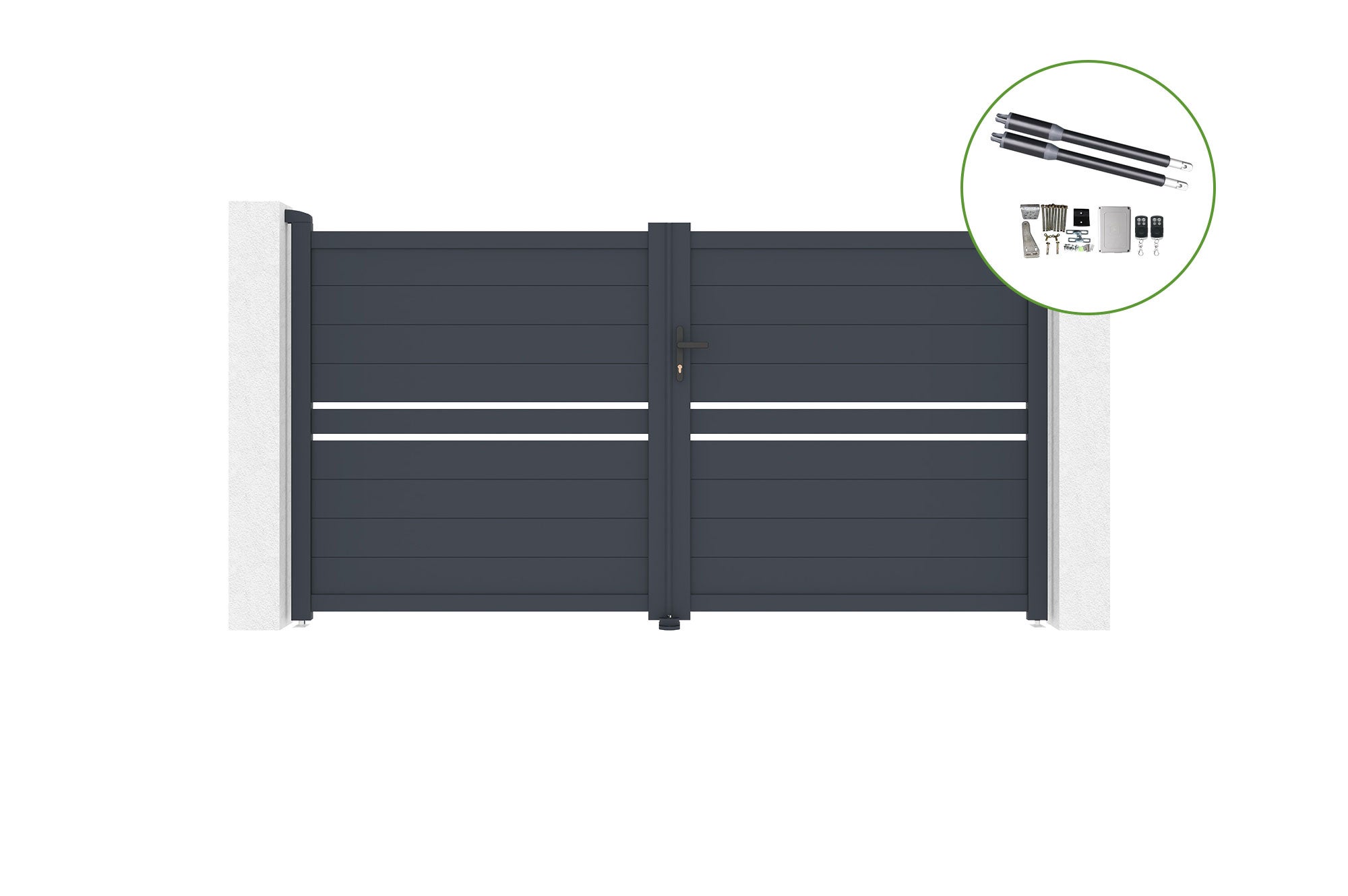 Brama skrzydłowa 3m CIMONE H.160cm aluminiowa + napęd RANGER B150