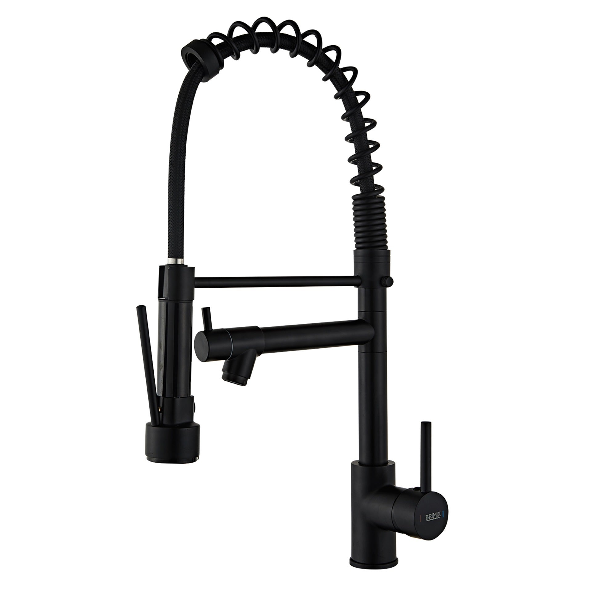 Bateria kuchenna z wyciąganą wylewką, 2 funkcje, obrotowa wylewka 360°, czarna bateria zlewozmywakowa