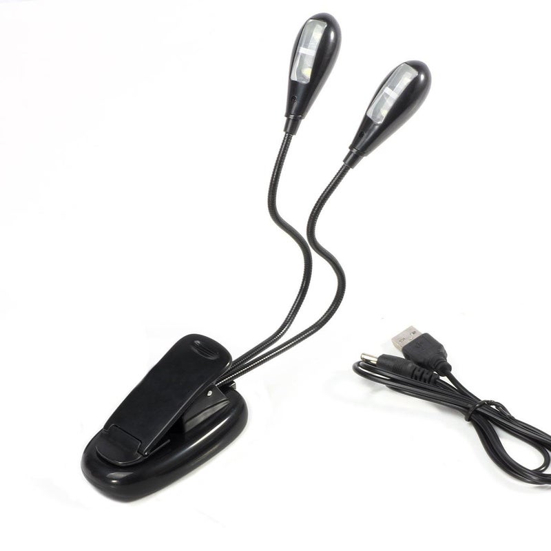 LED Lampka Pulpitowa do Nut Mini do Czytania Podwójną Regulowaną Głowicą Książki Czytnika booków USB Elastyczne Ramię Nocna Czytania Łóżku dla Dzieci