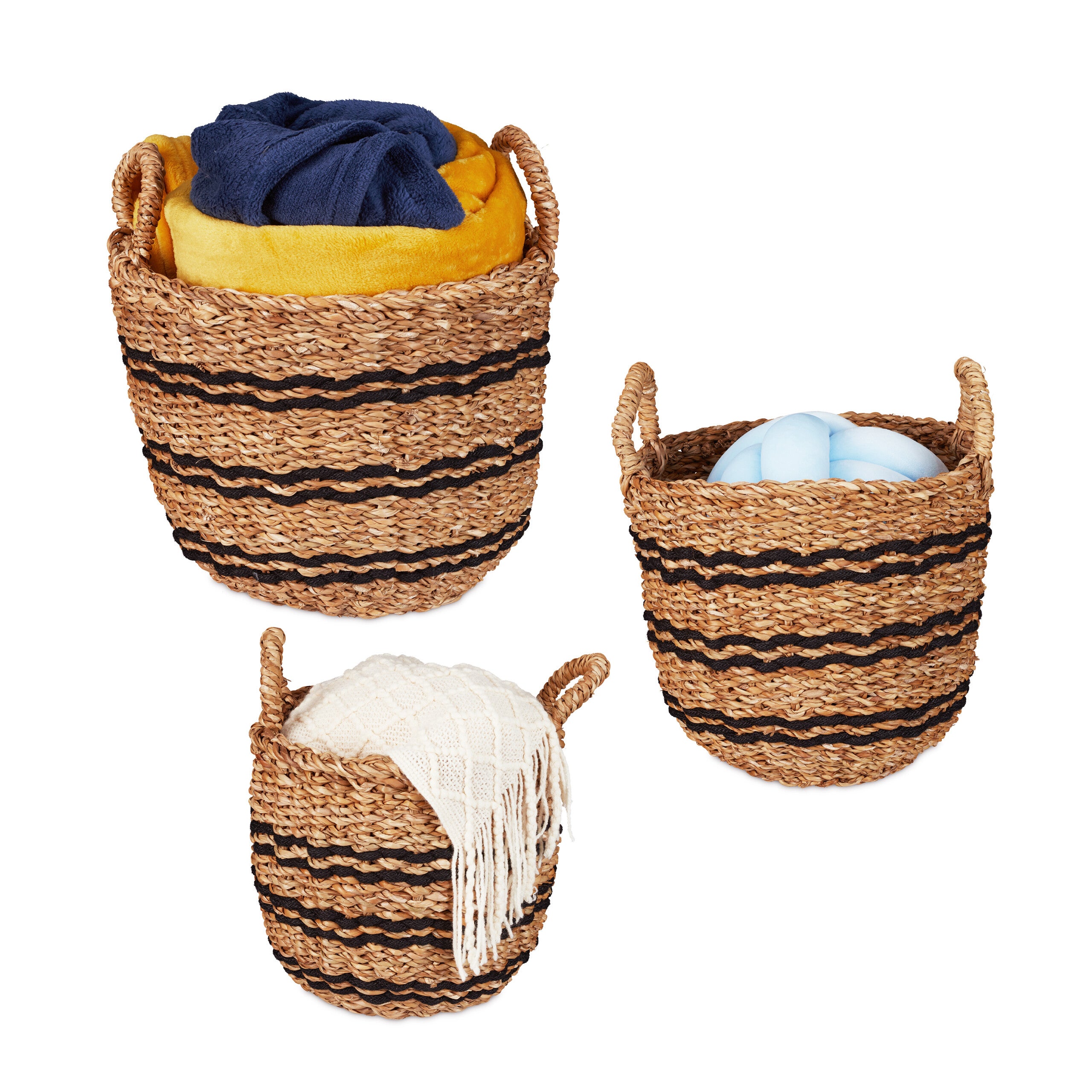Lot De 4 Paniers De Rangement Pliables En Plastique Tressé - 31x32x30 Cm, Blanc, Pour Salle De Bain, Chambre, étagère