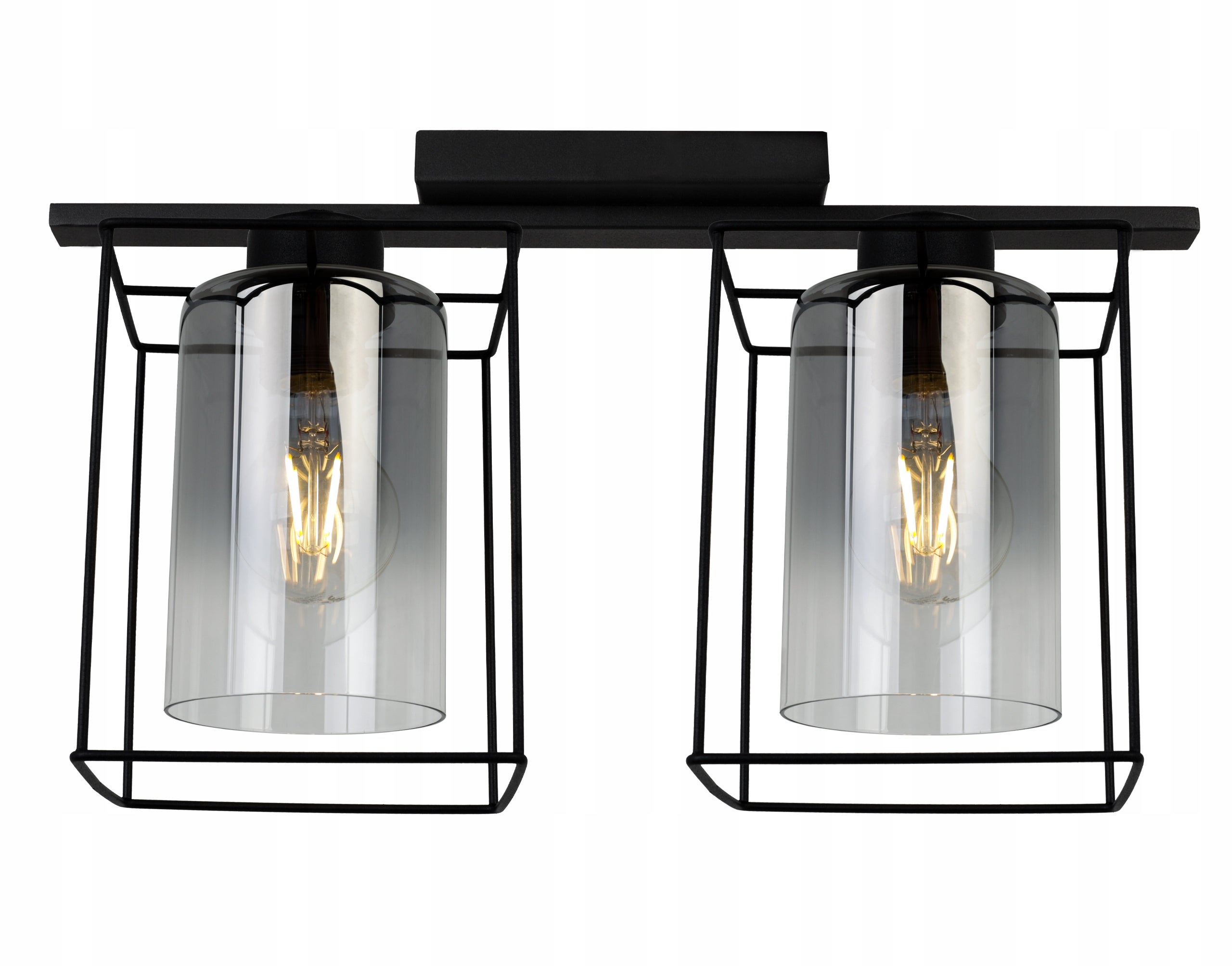Lampa sufitowa wisząca Hella Cage modern 2xE27 abażur owalny srebrny Light Home LH