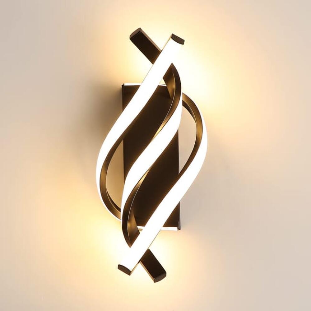 Zestaw 2 nowoczesnych lamp ściennych LED 12W do użytku wewnętrznego, kinkiet kwadratowy 3000K, sypialnia