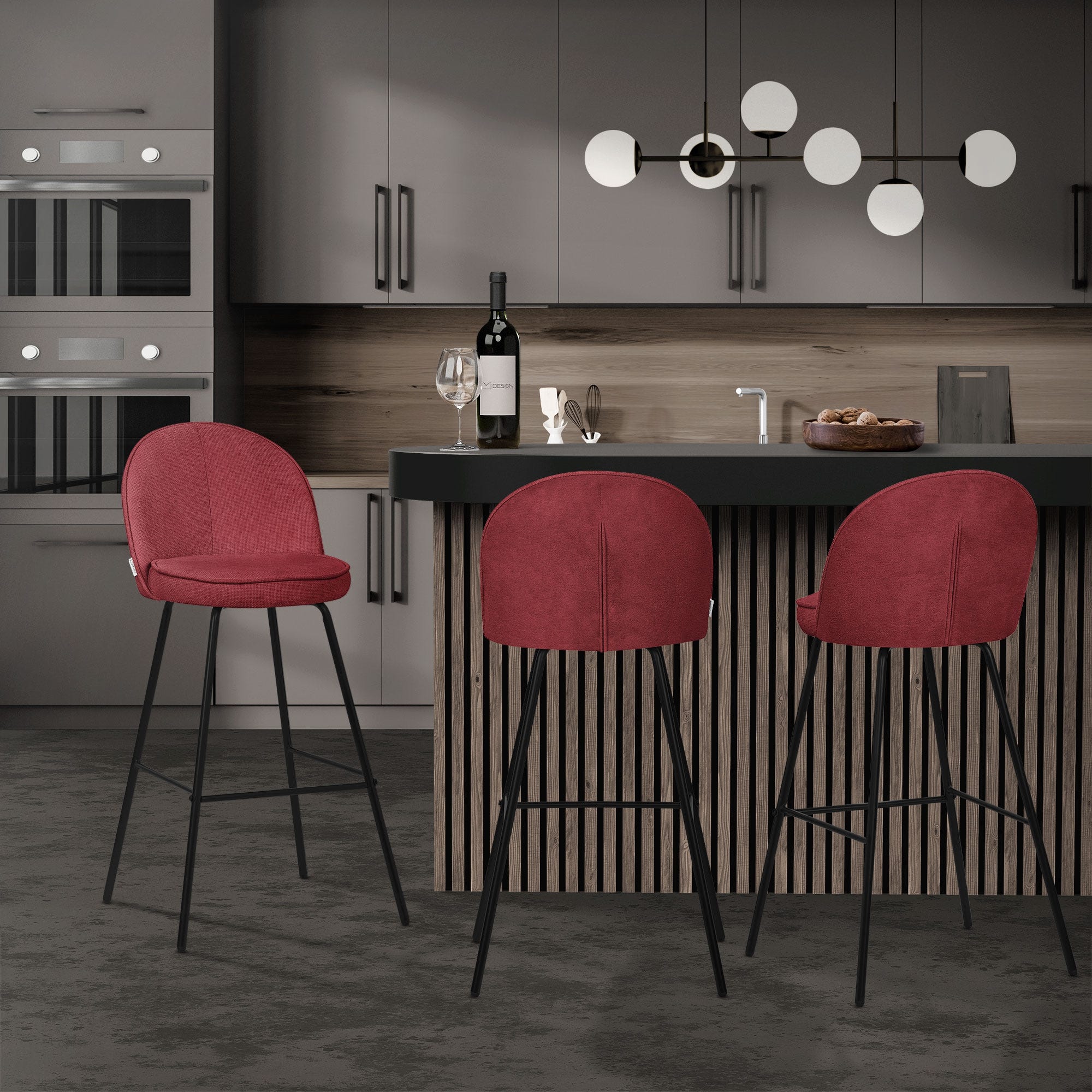 EUGAD Tabourets de Bar Lot de 2, Tabouret de Cuisine, Style Industriel EUGAD Tabourets de Bar Lot de 2, Tabouret de Cuisine, Style Industriel