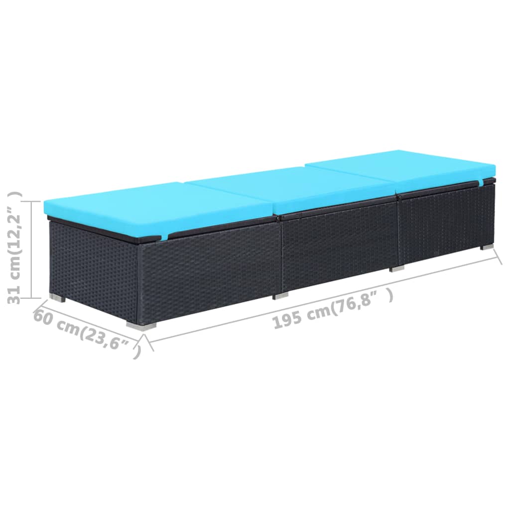 Espreguiçadeira cadeira de praia cama de sol cama de jardim mobiliário de exterior para pátio com almofad 02_0012528 - 7
