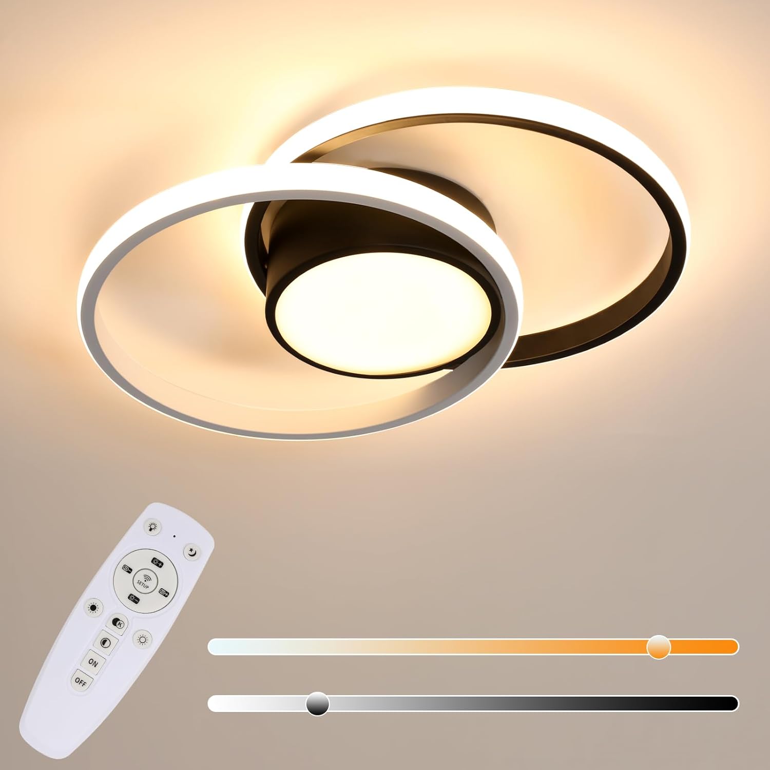 Comely Plafonnier LED Moderne, 40W 4500LM Lampe de Plafond Blanc