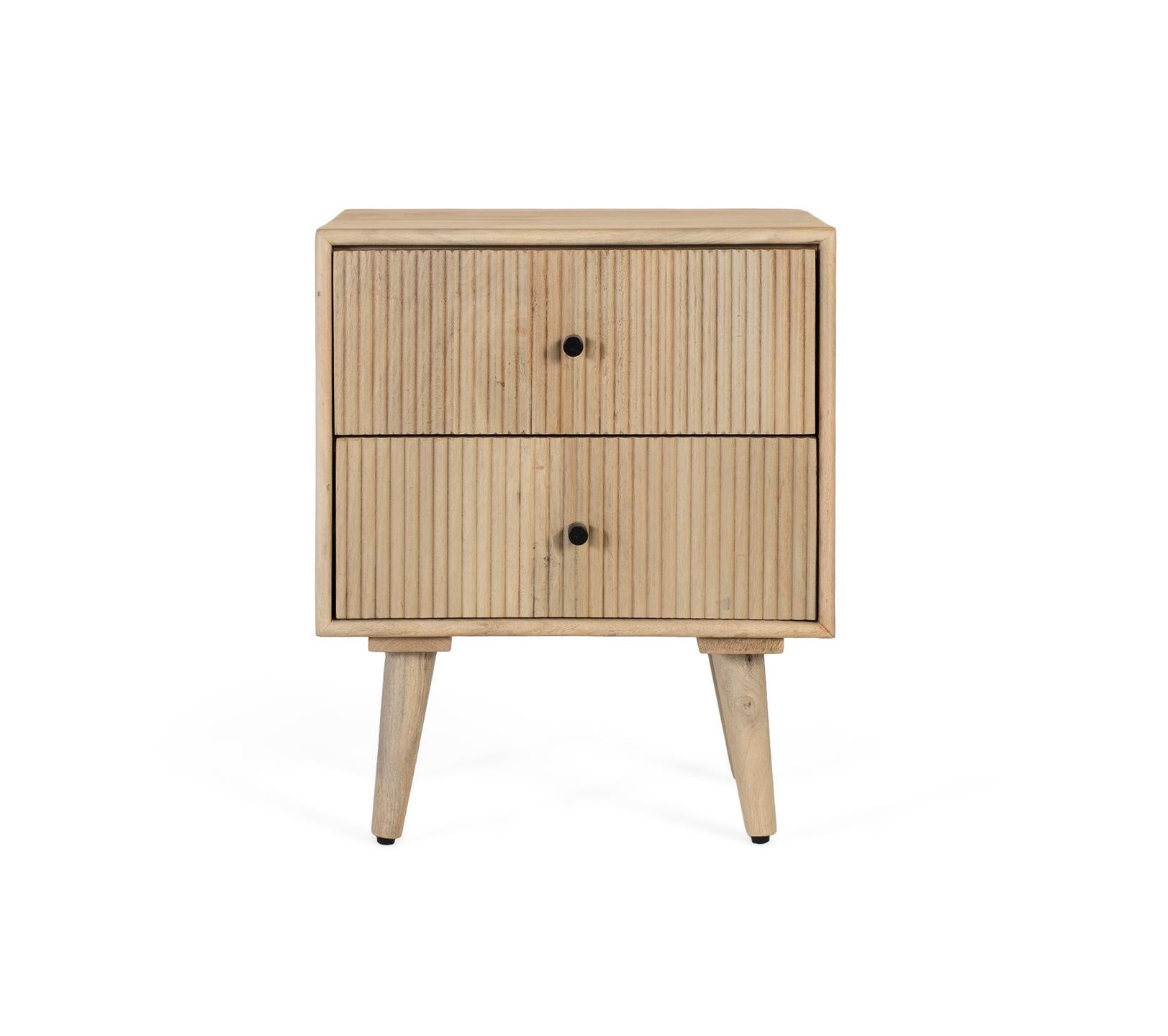 Stoliki nocne z drewna mango 50 cm w nowoczesnym stylu nordyckim - 61x50x40 GYC