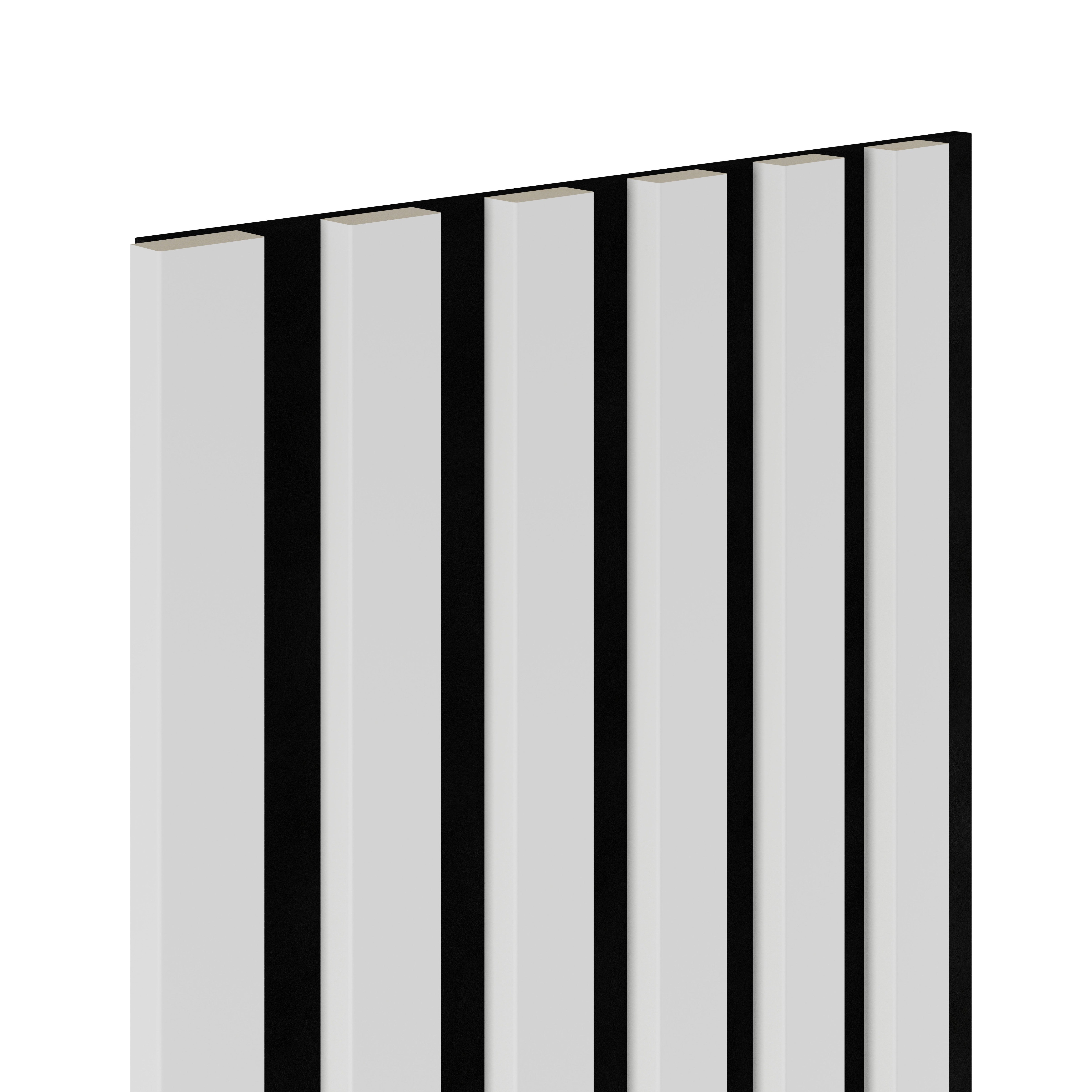 Lamele ścienne na czarnym filcu 6L Marbet Design WOODLINE 270x30 cm Biały 1 szt.