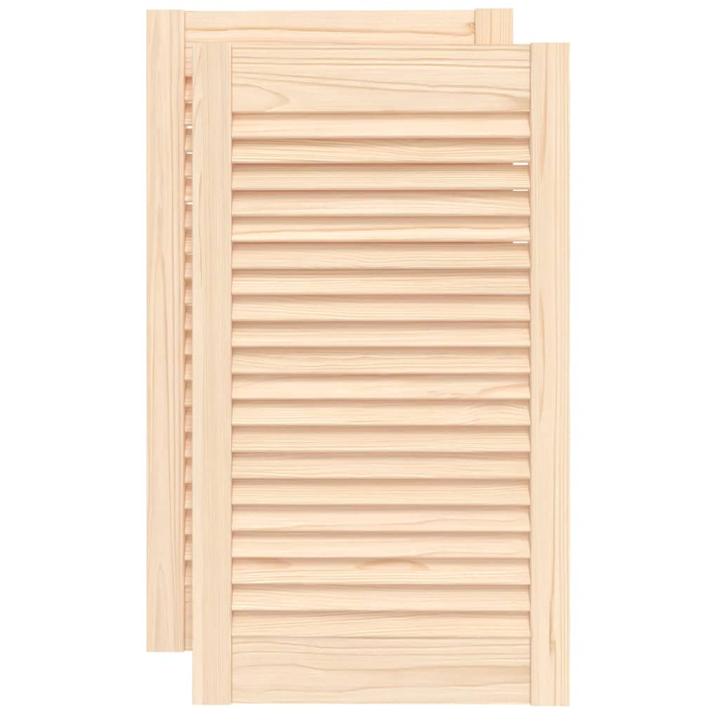 Portes placard bois massif pin 69x39,4 cm à persiennes 2 pcs pour ...